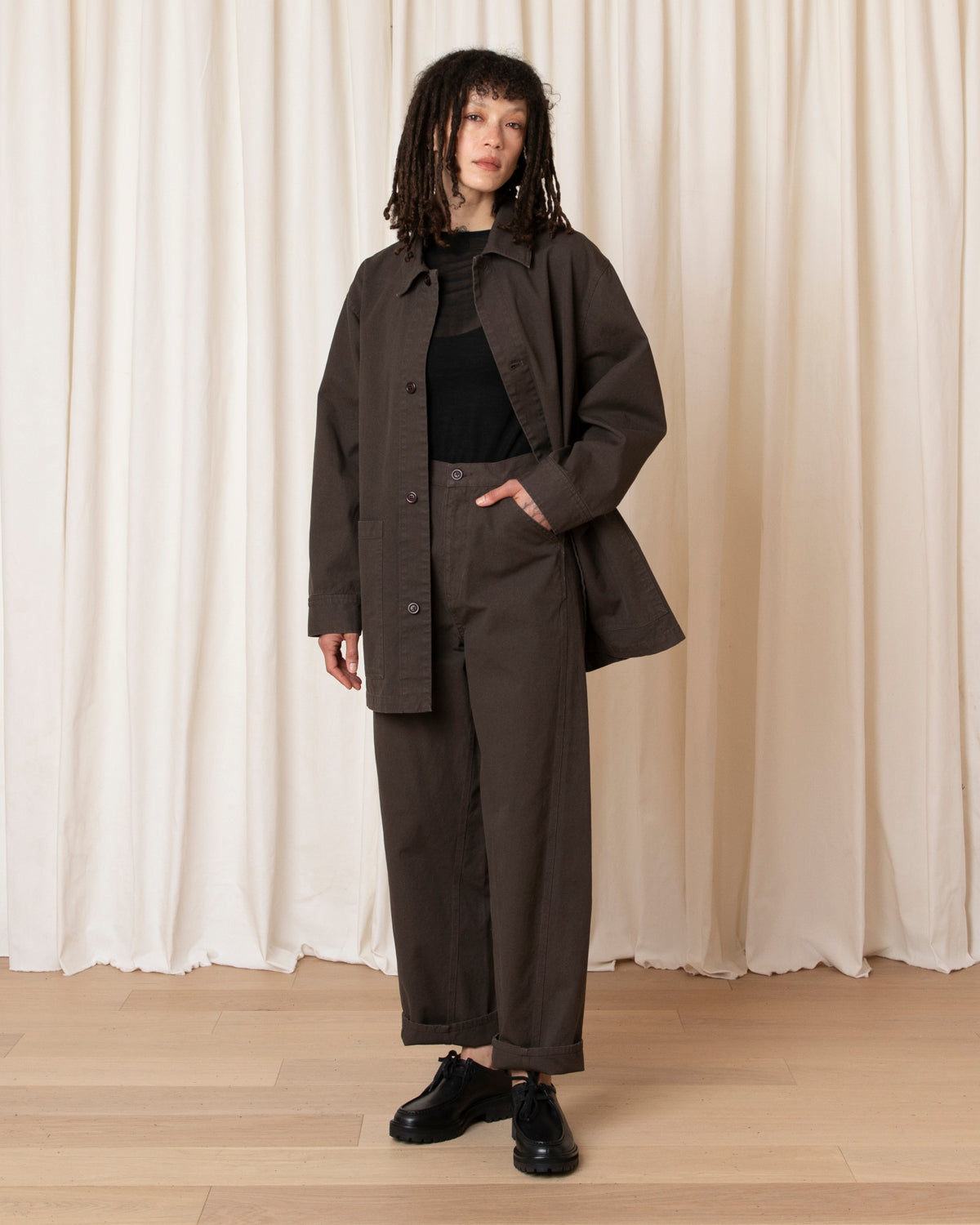 RELAXED CHORE JACKET - BROWN