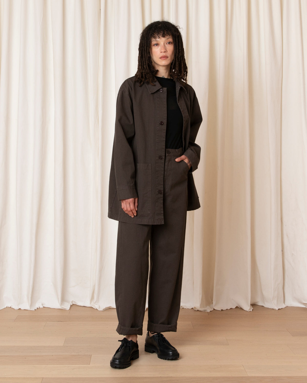 RELAXED CHORE JACKET - BROWN