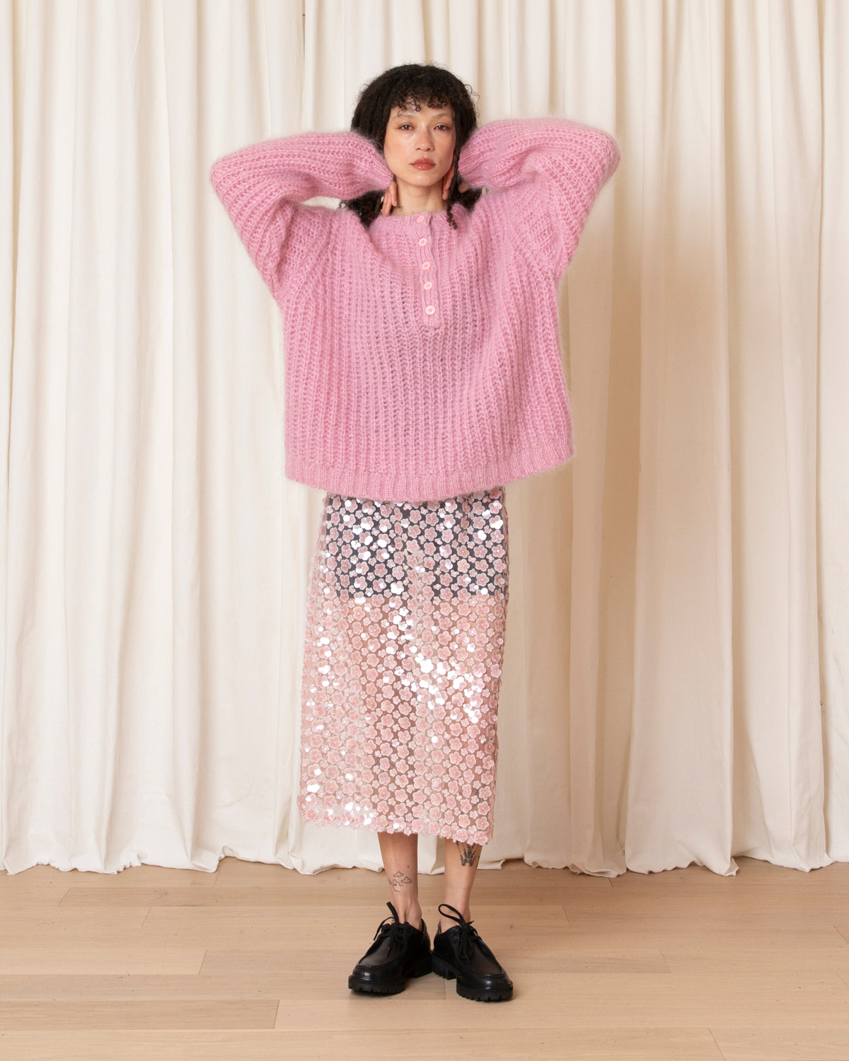 OVERSIZED PULLOVER W/ PLACKET