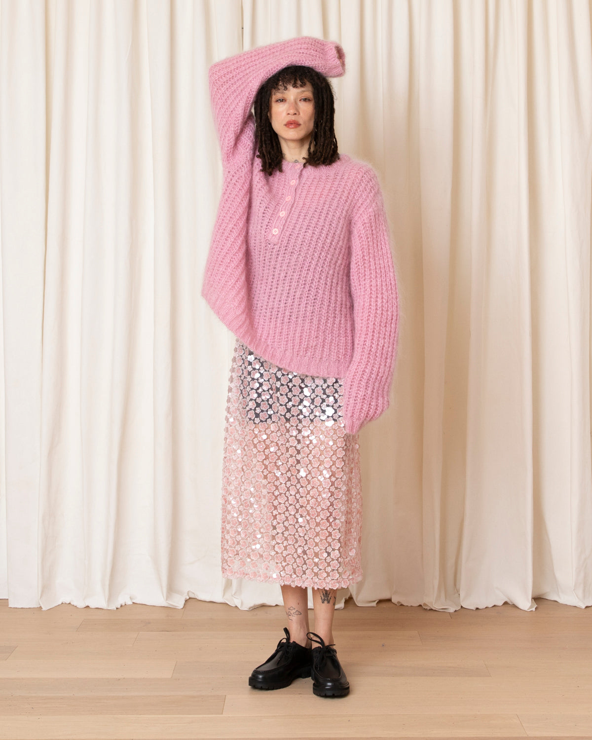 OVERSIZED PULLOVER W/ PLACKET