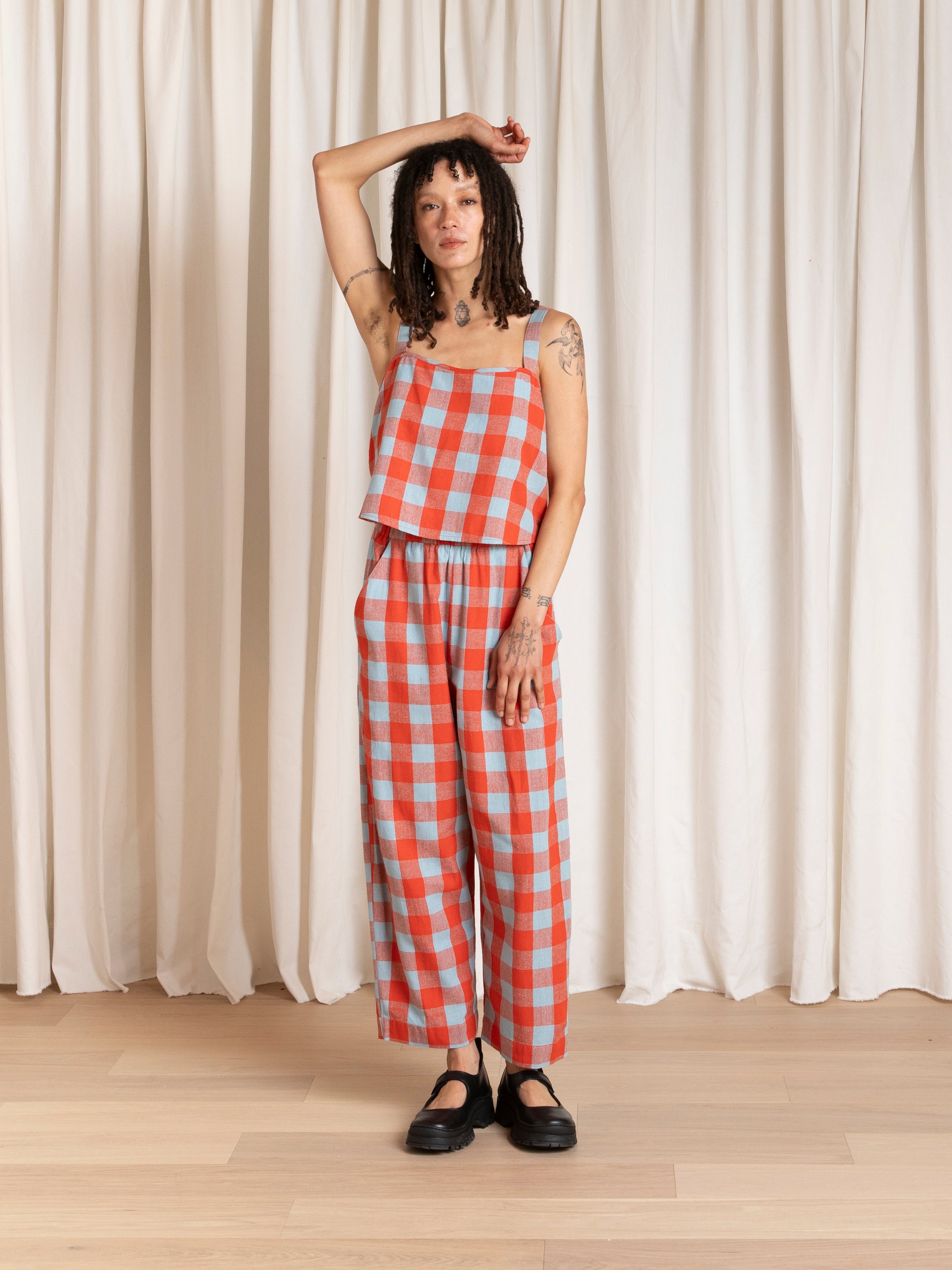 ELASTIC PANT - POPPY/FUCK ICE SMALL PLAID