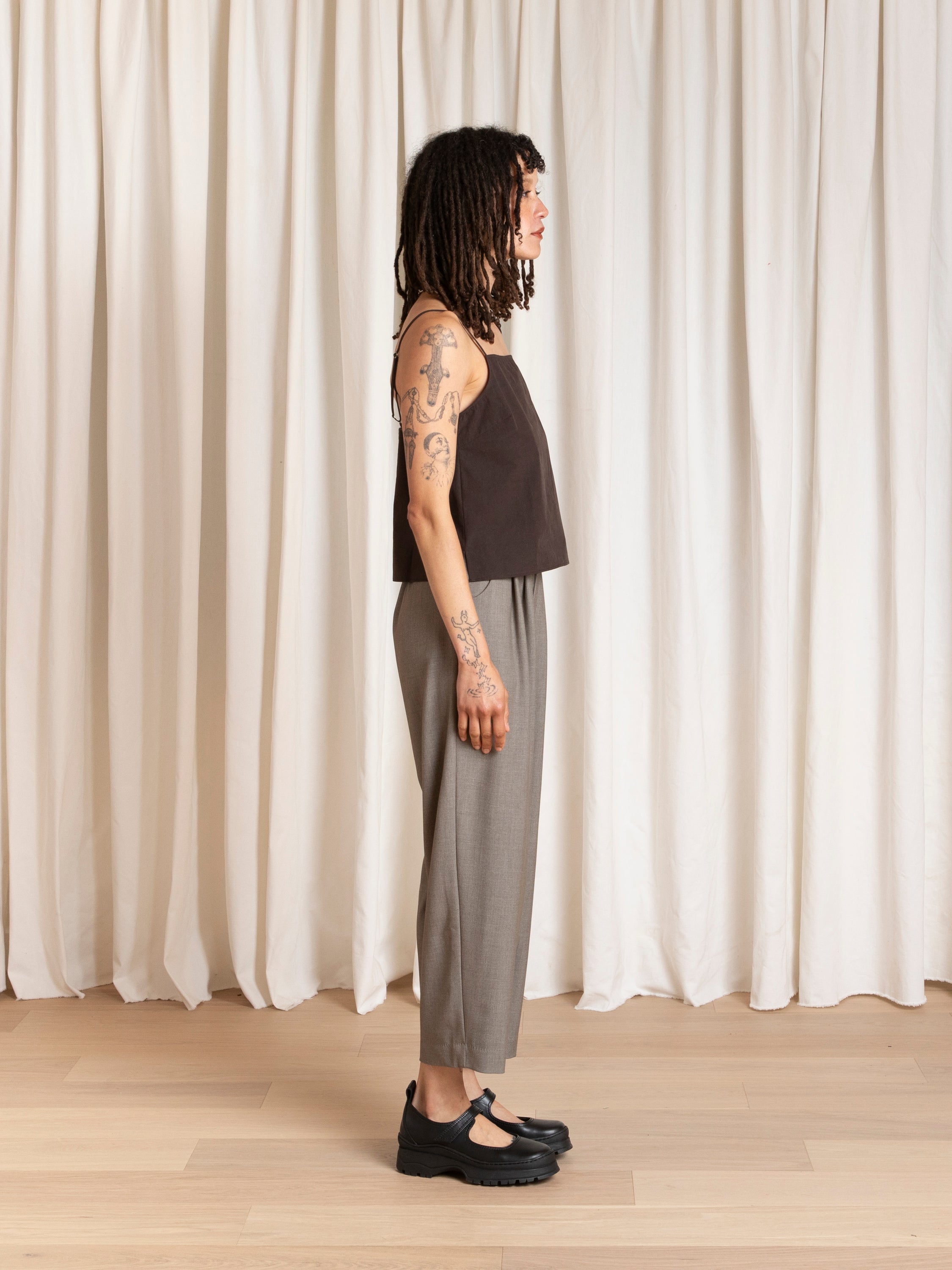 SLIP TOP - PINK/BROWN STRIPE