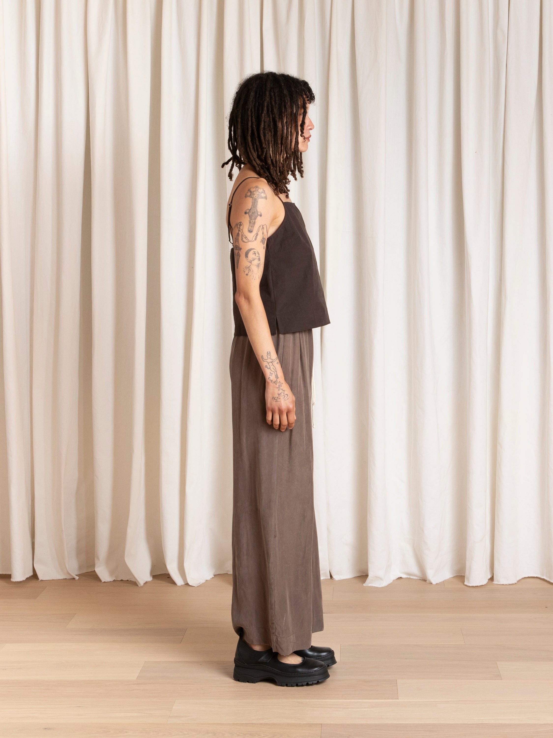 SLIP TOP - PINK/BROWN STRIPE