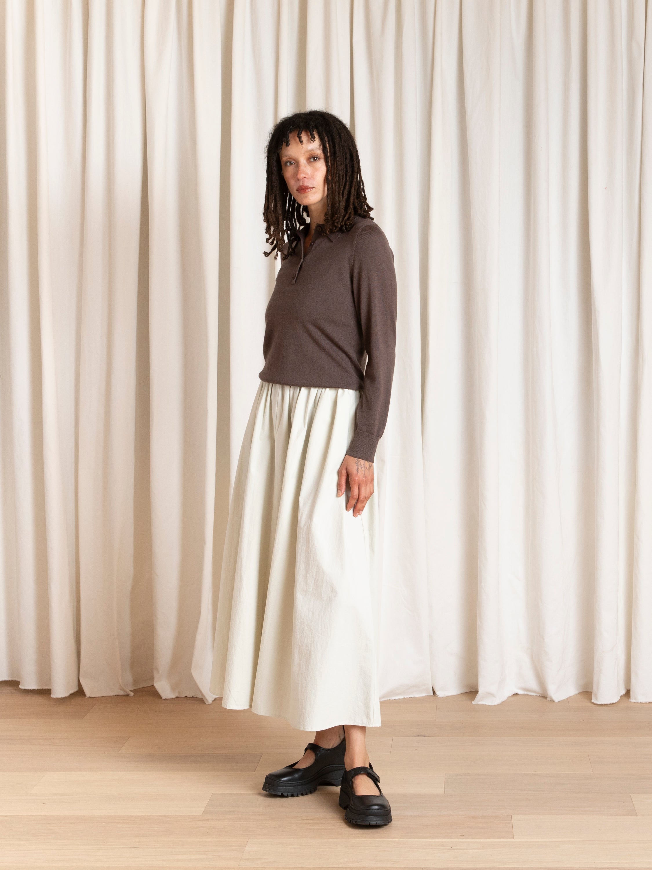 FITTED POLO PULLOVER - TAUPE