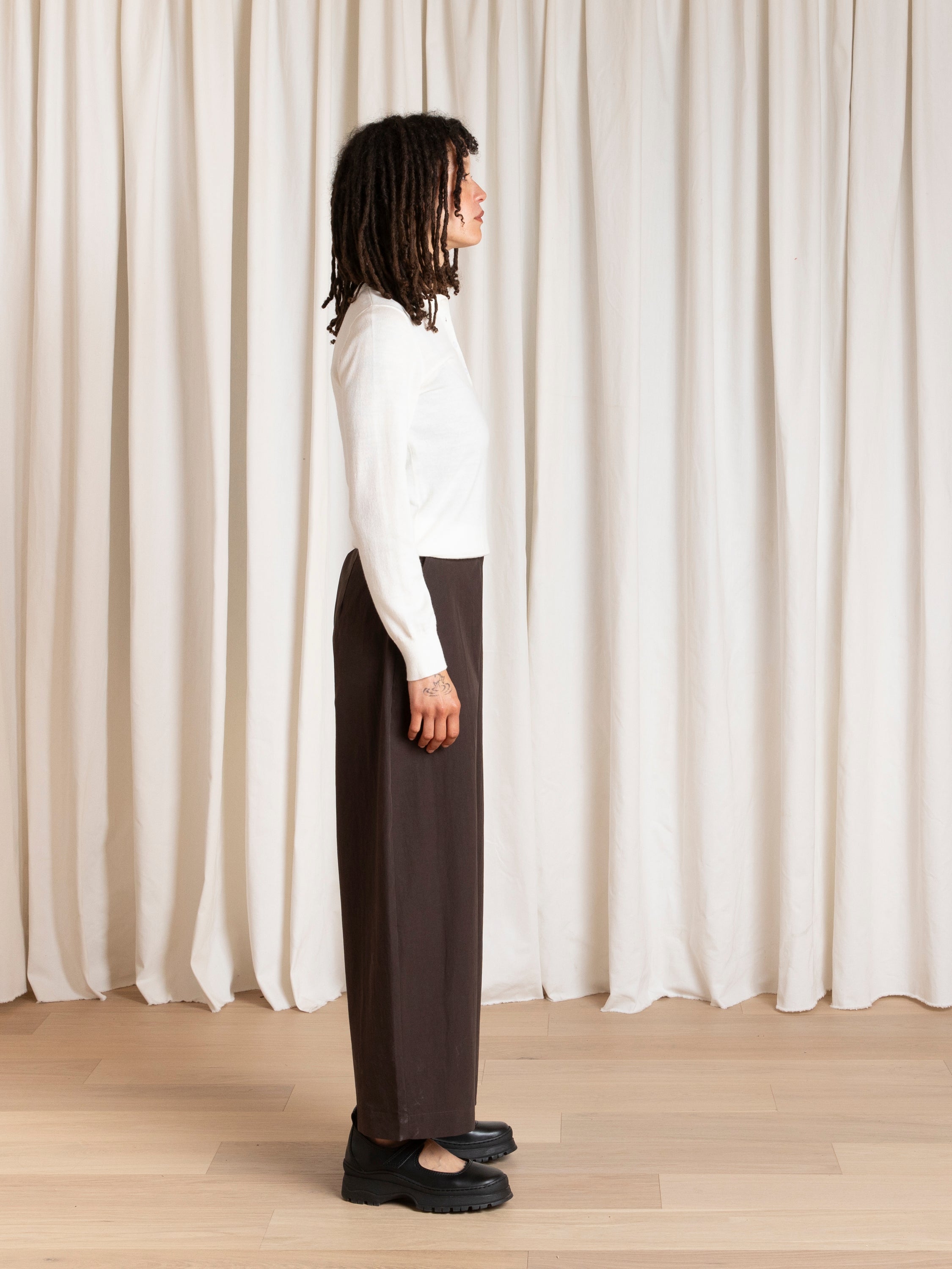 SPRING LOOSE BARREL PANT - DARK BROWN