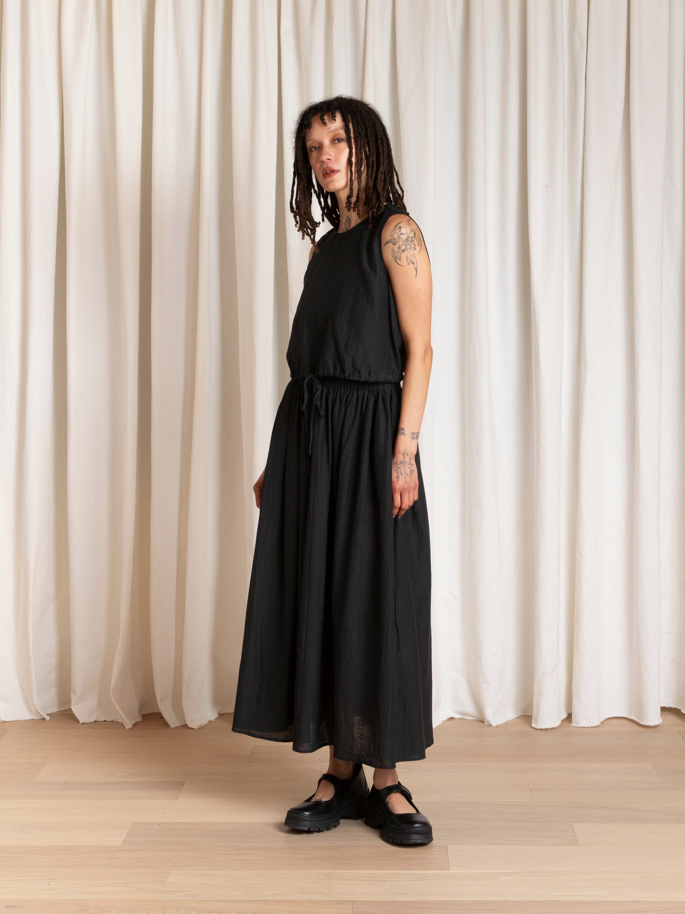 DRAWSTRING TANK - BLACK