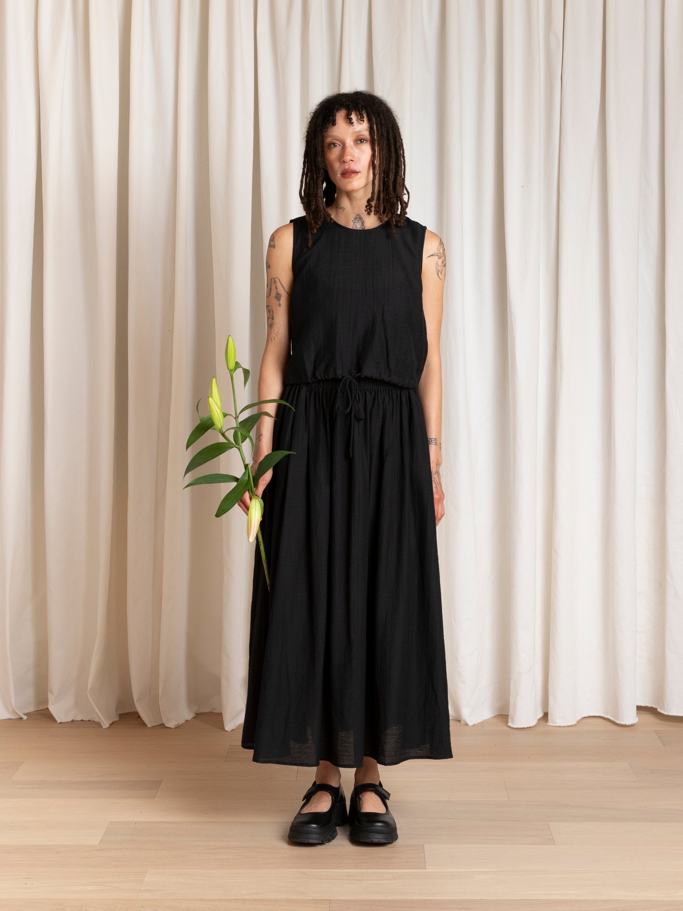 DRAWSTRING TANK - BLACK