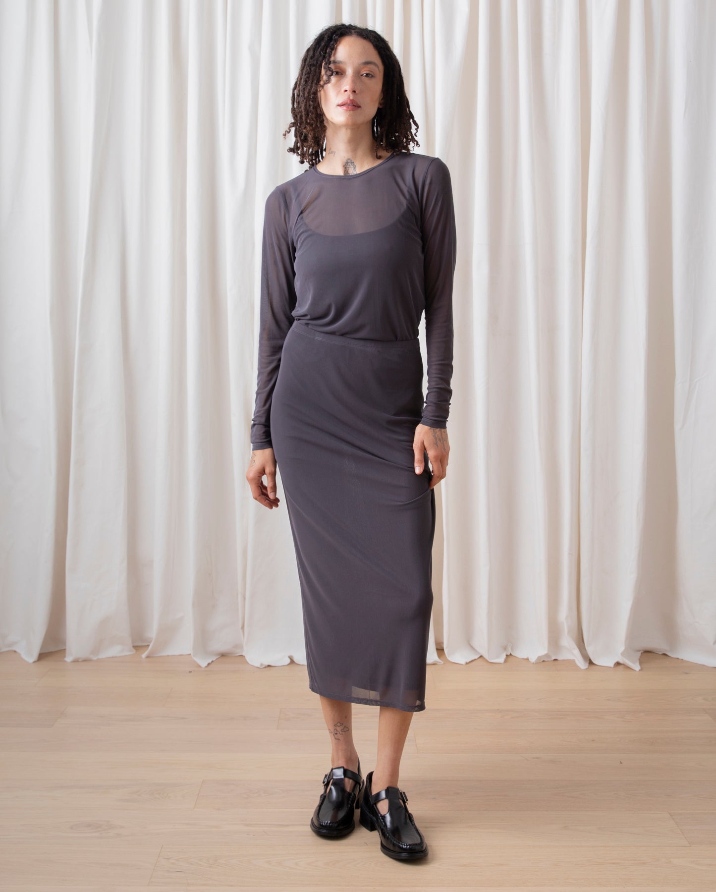 SAMPLE - MESH PENCIL SKIRT - LIGHT MINT