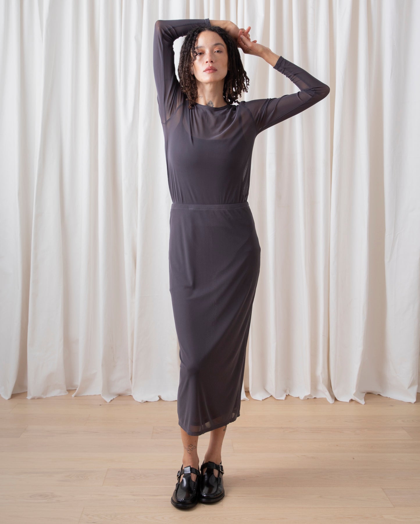 SAMPLE - MESH PENCIL SKIRT - LIGHT MINT