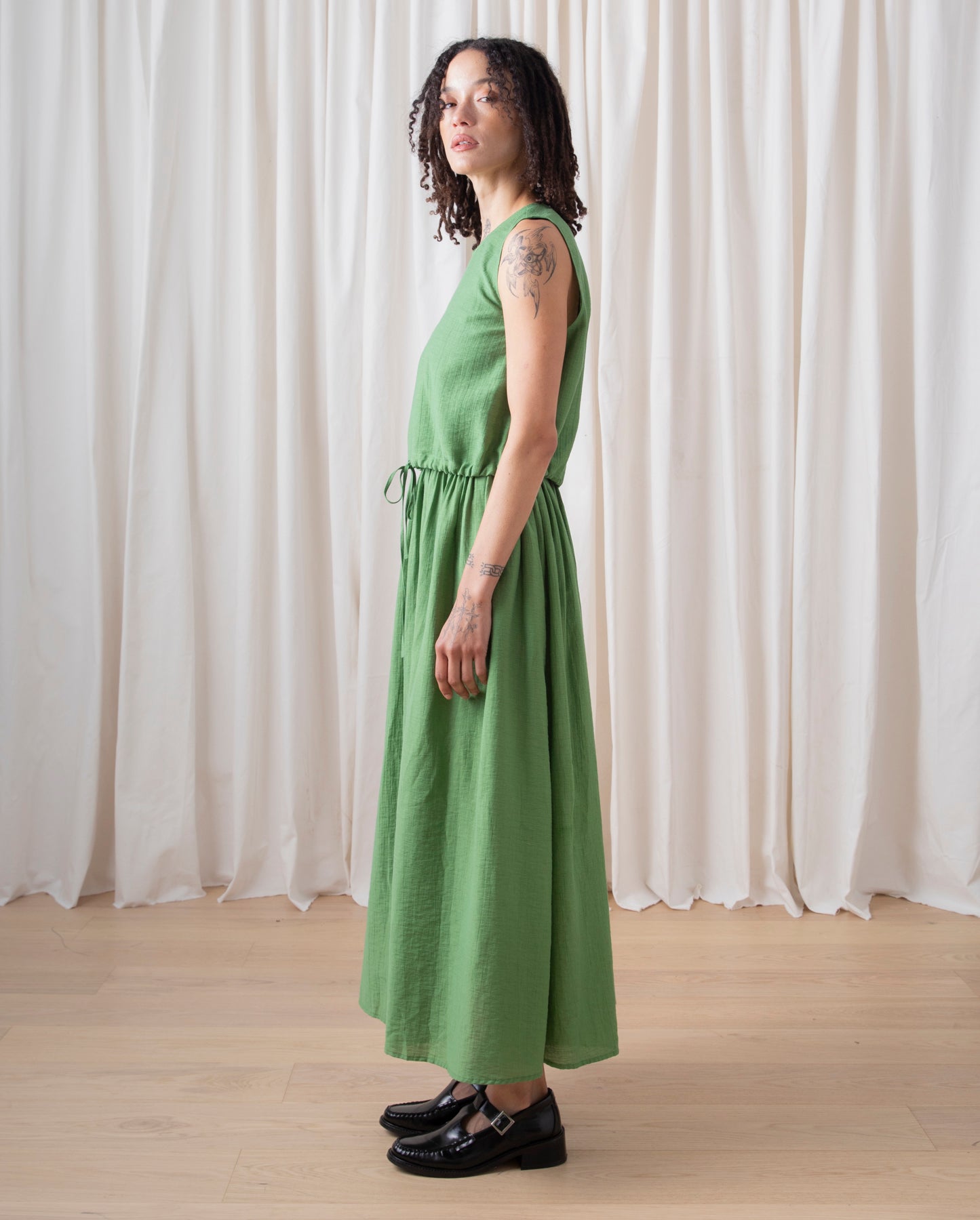 DRAWSTRING TANK - FADED GRASS GREEN