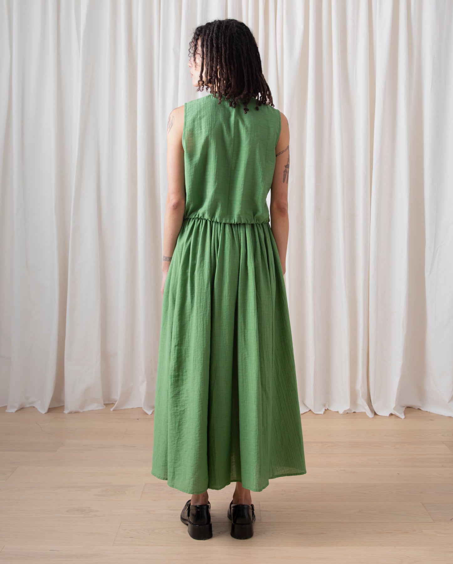DRAWSTRING TANK - FADED GRASS GREEN