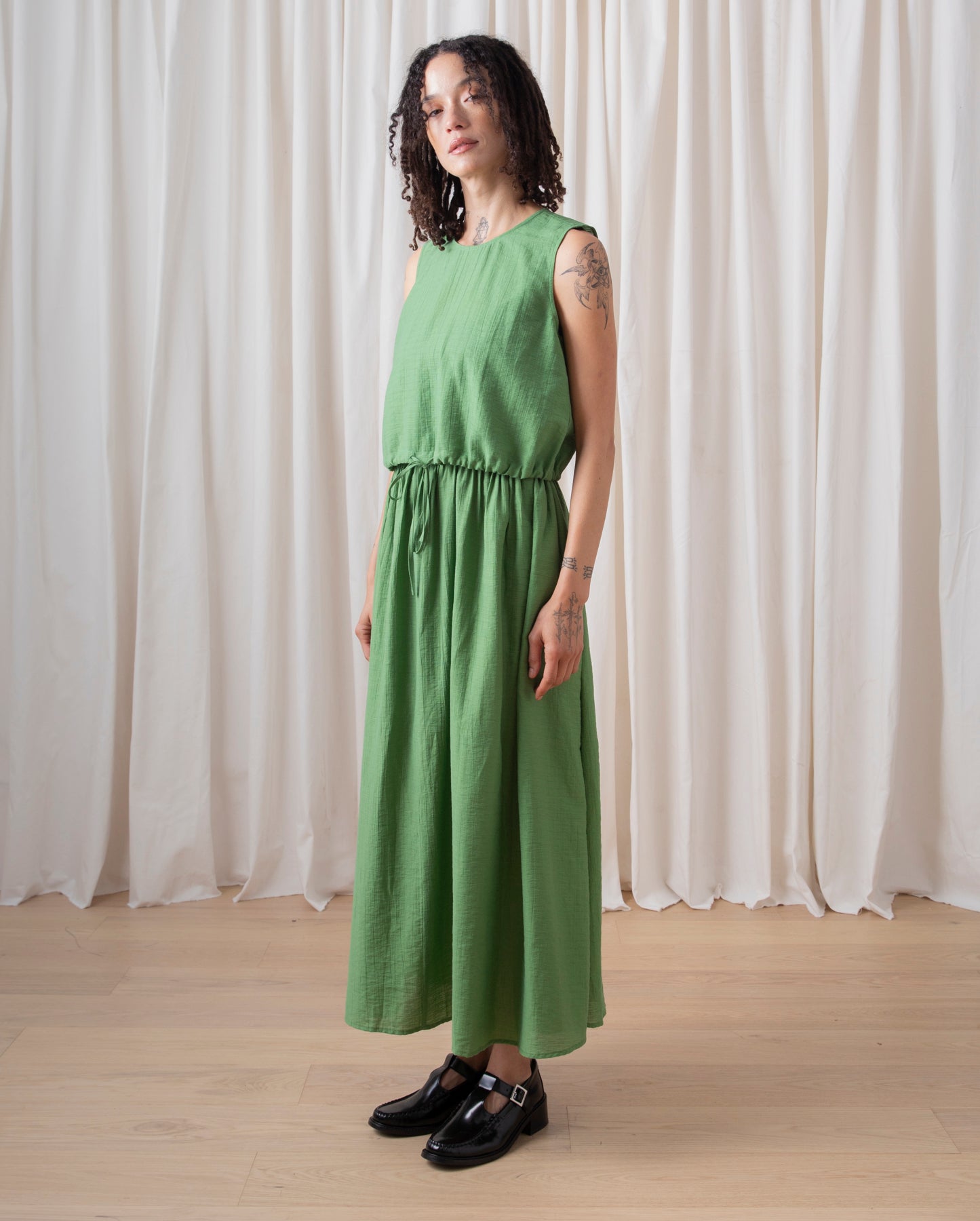 DRAWSTRING TANK - FADED GRASS GREEN