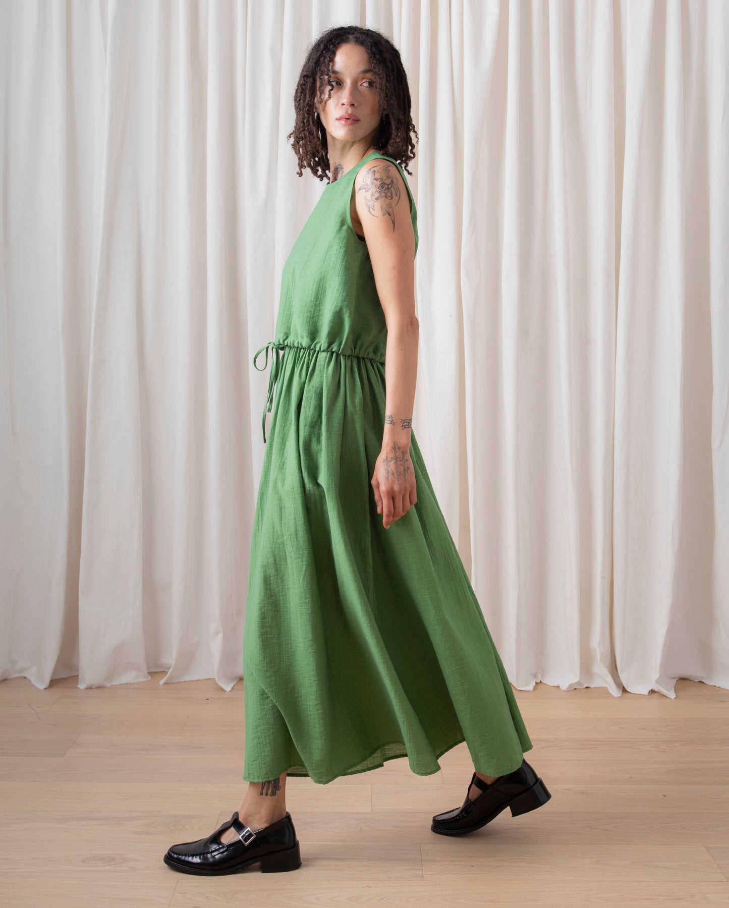 DRAWSTRING TANK - FADED GRASS GREEN