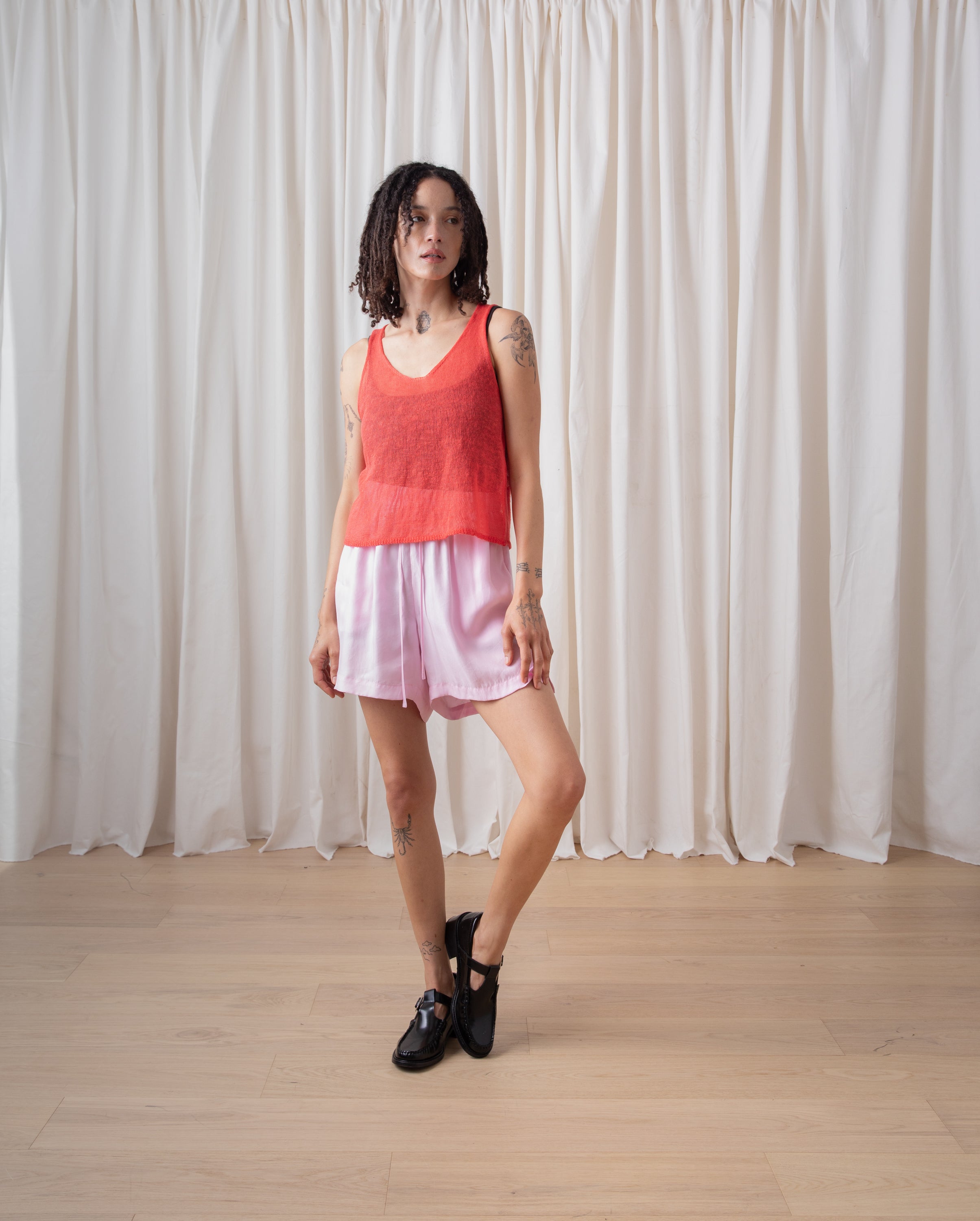 SAMPLE - LOOSE KNIT TANK - MATCHA