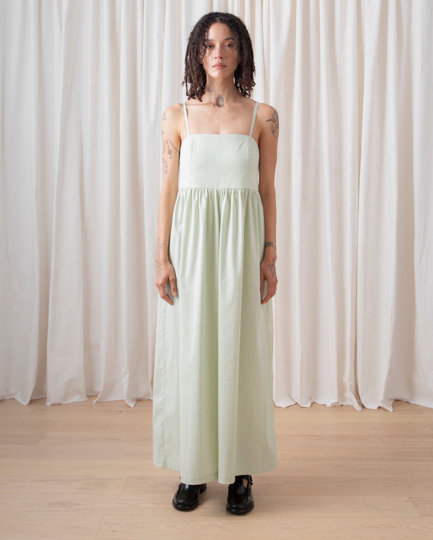 SAMPLE - SEERSUCKER FULL JUMPER - LIGHT MINT