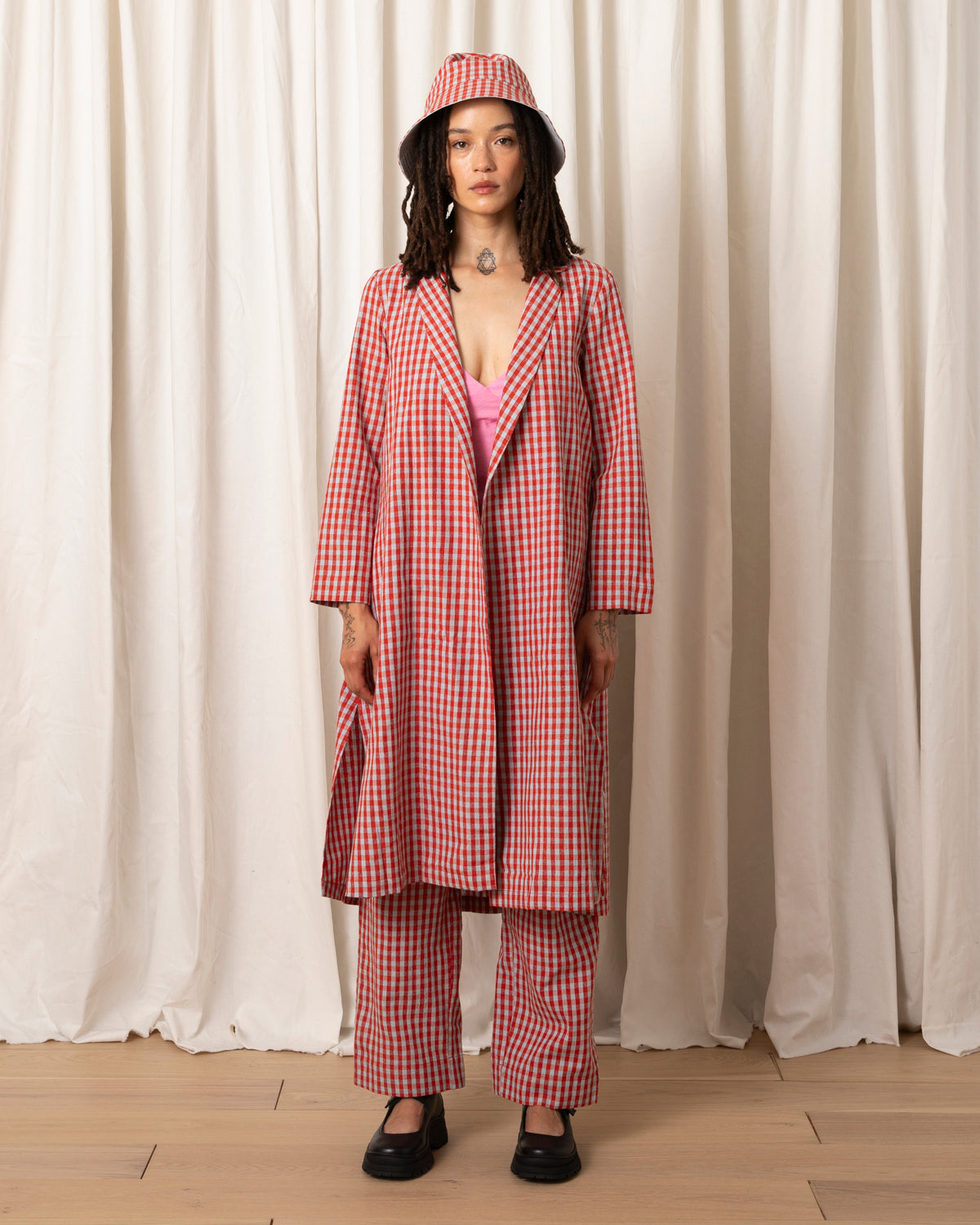 NOTCH JACKET - POPPY/FUCK ICE GINGHAM