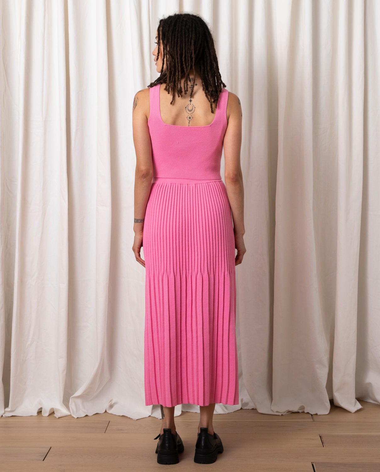 KNIT CROP TANK - BUBBLEGUM