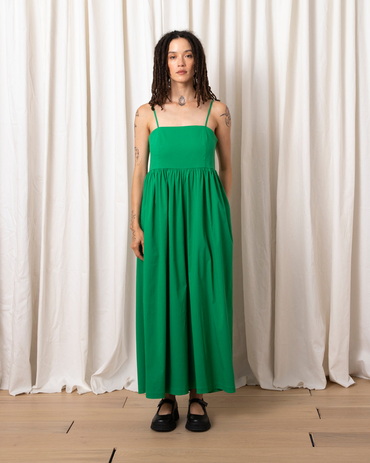 SAMPLE - SEERSUCKER FULL JUMPER - KELLY GREEN