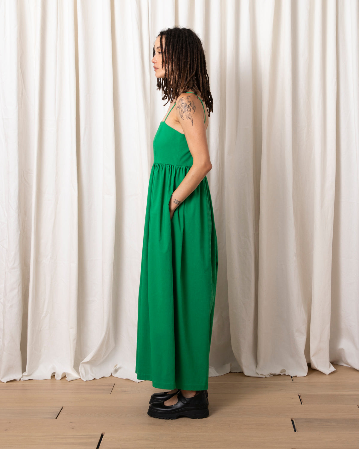 SAMPLE - SEERSUCKER FULL JUMPER - KELLY GREEN