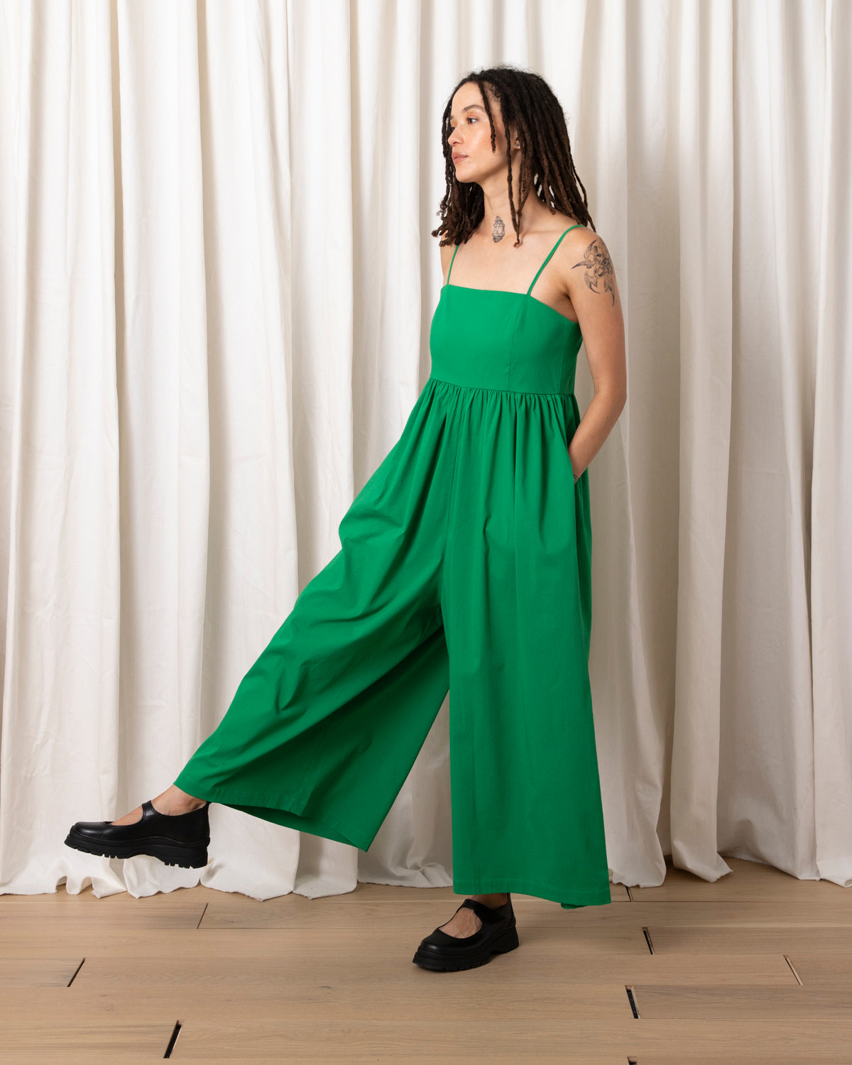 SAMPLE - SEERSUCKER FULL JUMPER - KELLY GREEN