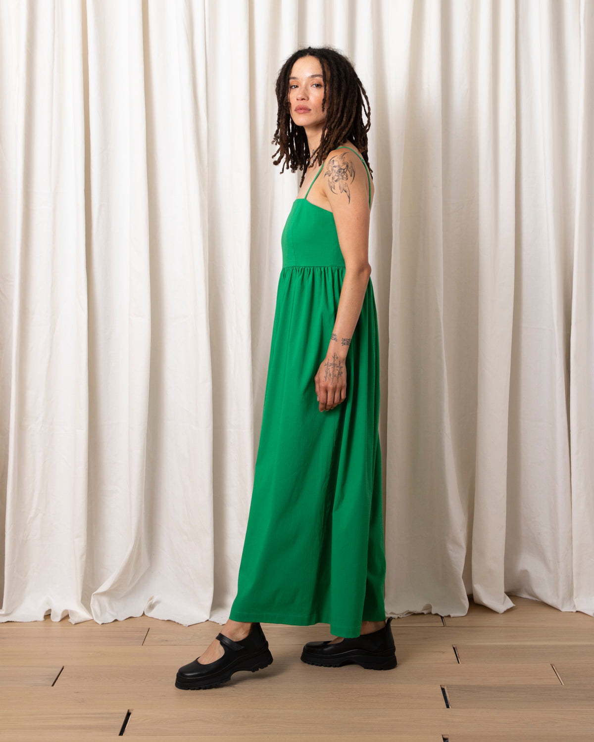 SAMPLE - SEERSUCKER FULL JUMPER - KELLY GREEN