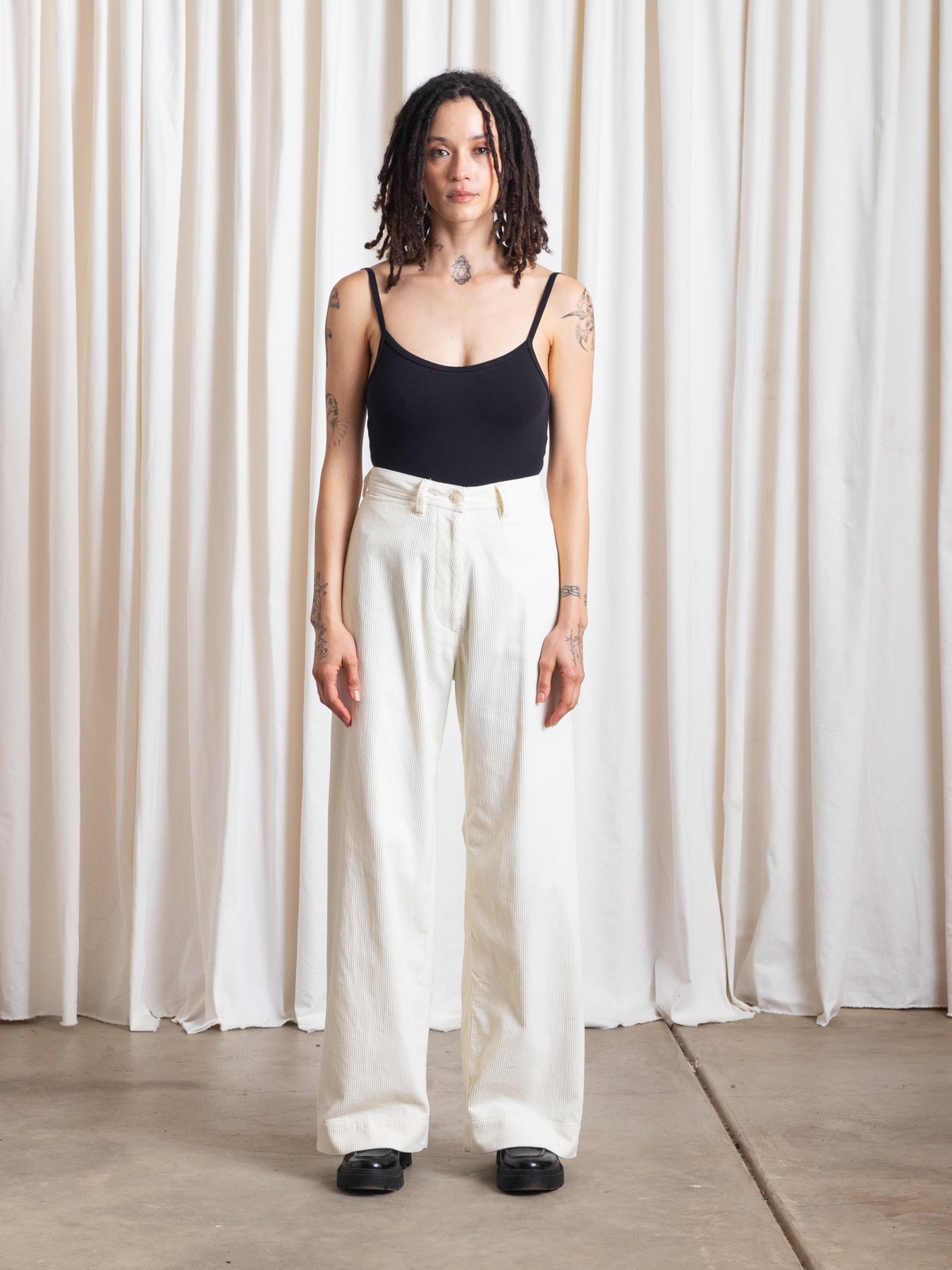 SAMPLE - SAILOR PANT - WHITE CORDUROY