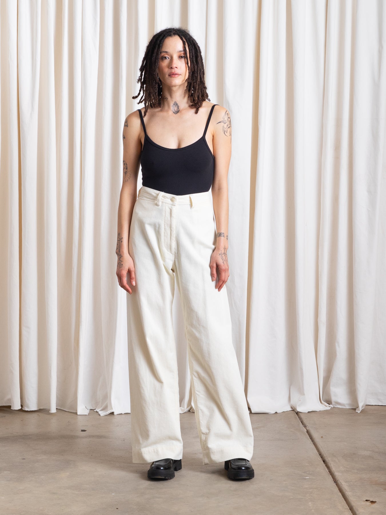 SAMPLE - SAILOR PANT - WHITE CORDUROY