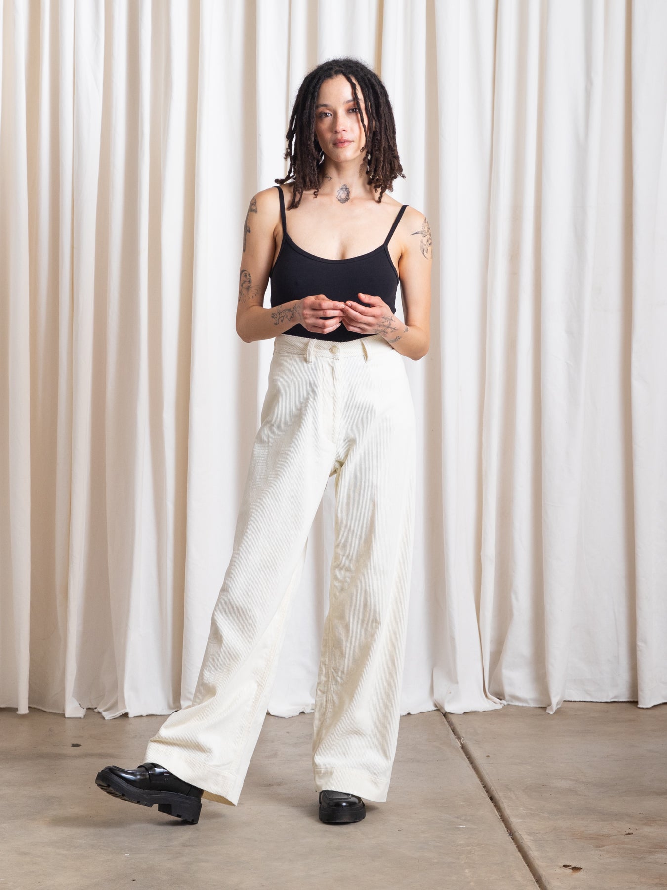 SAMPLE - SAILOR PANT - WHITE CORDUROY