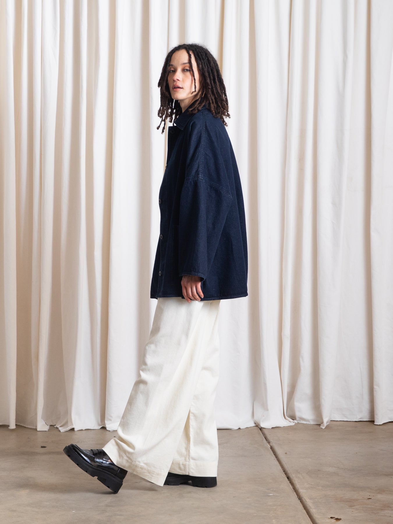 OVERSIZED SHIRT JACKET - DARK DENIM