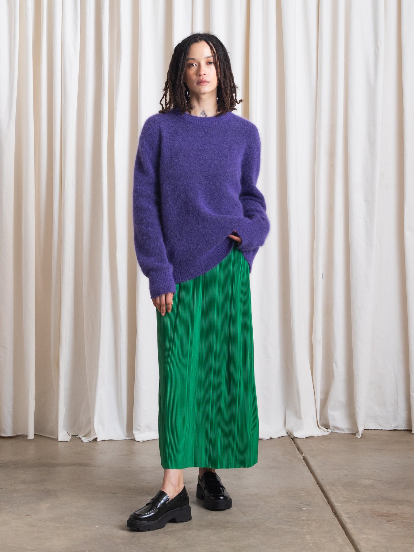 OVERSIZED MOHAIR PULLOVER - PURPLE