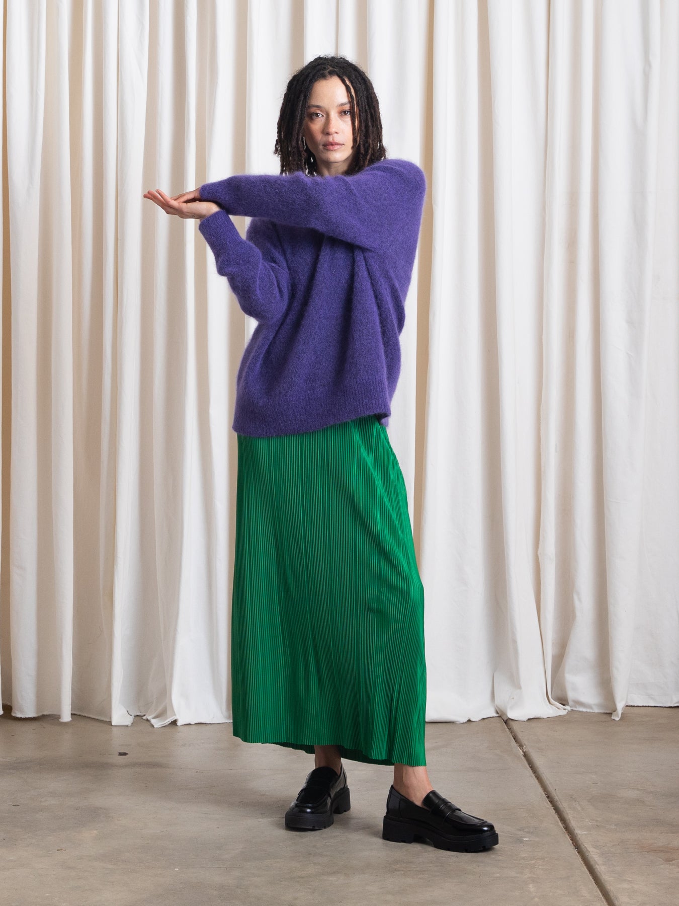 OVERSIZED MOHAIR PULLOVER - PURPLE