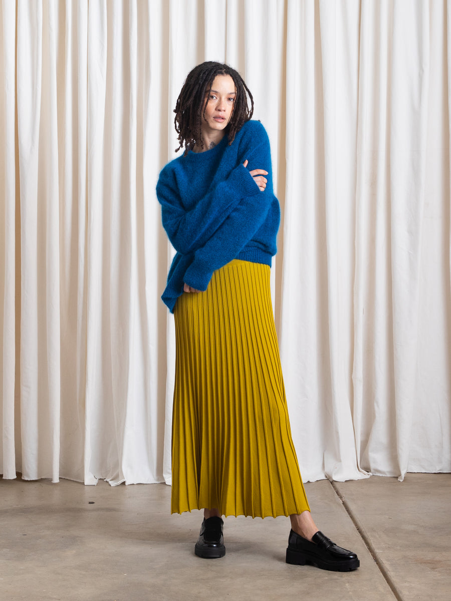 OVERSIZED MOHAIR PULLOVER - ELECTRIC TEAL