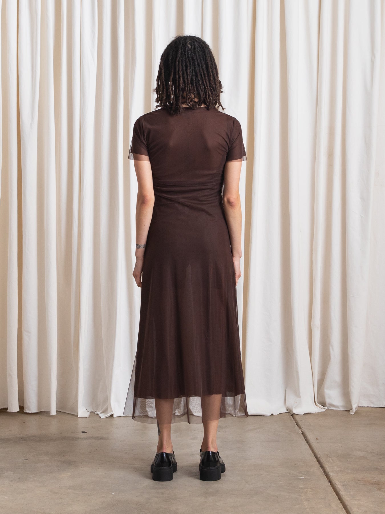 FITTED T-SHIRT DRESS - BLACK