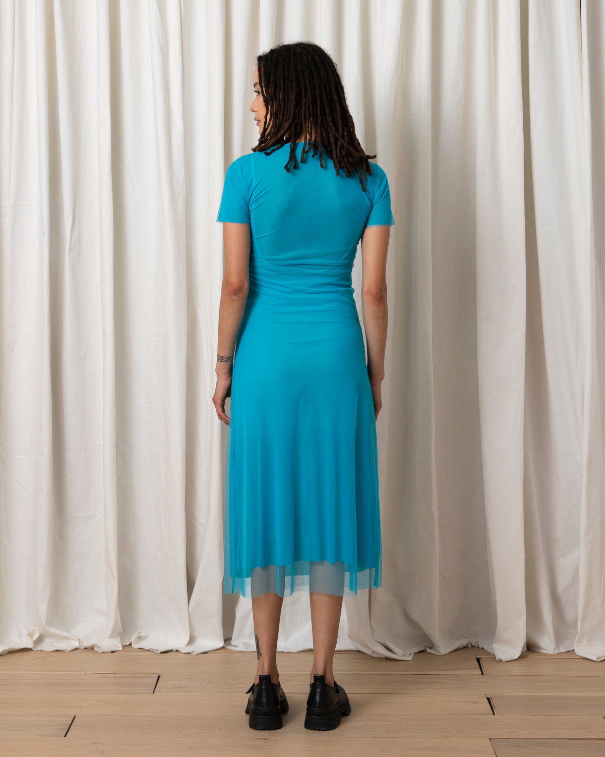 SAMPLE - FITTED HEAVY T-SHIRT DRESS - MIDNIGHT