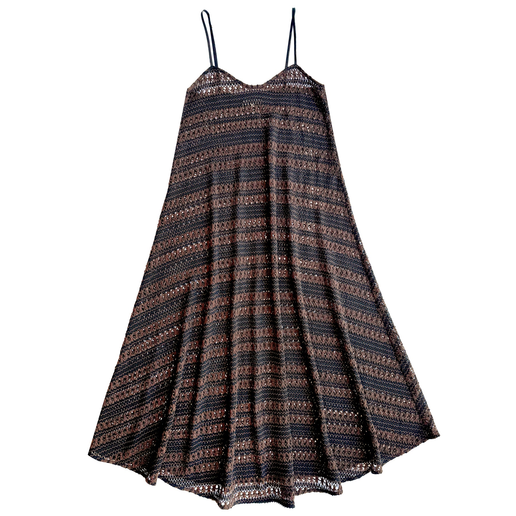 SAMPLE - FULL HEM DRESS - BROWN/BLACK CROCHET