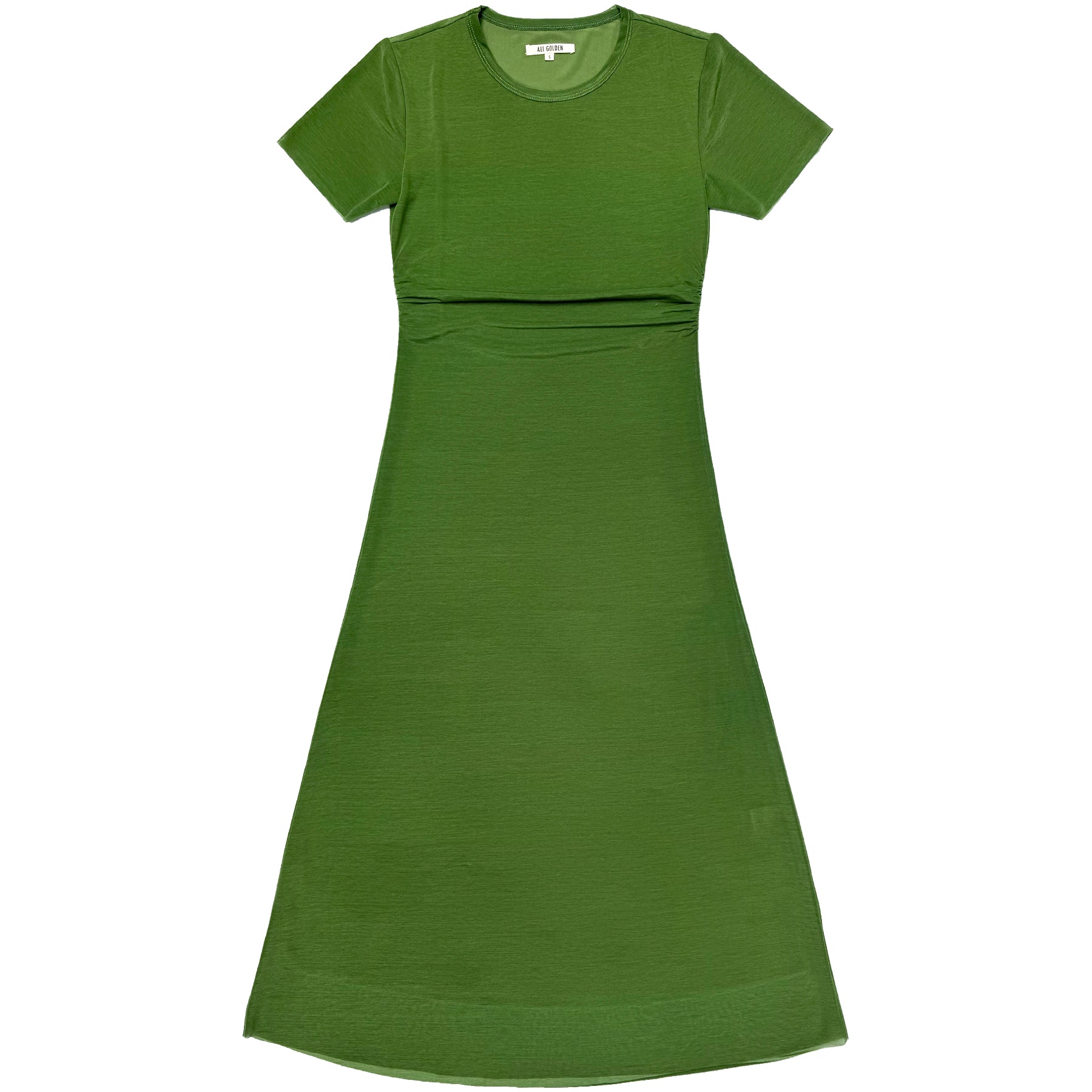 FITTED T-SHIRT DRESS - GRASS GREEN