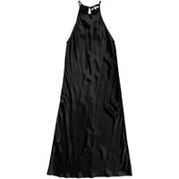 HIGH NECK BIAS DRESS - BLACK