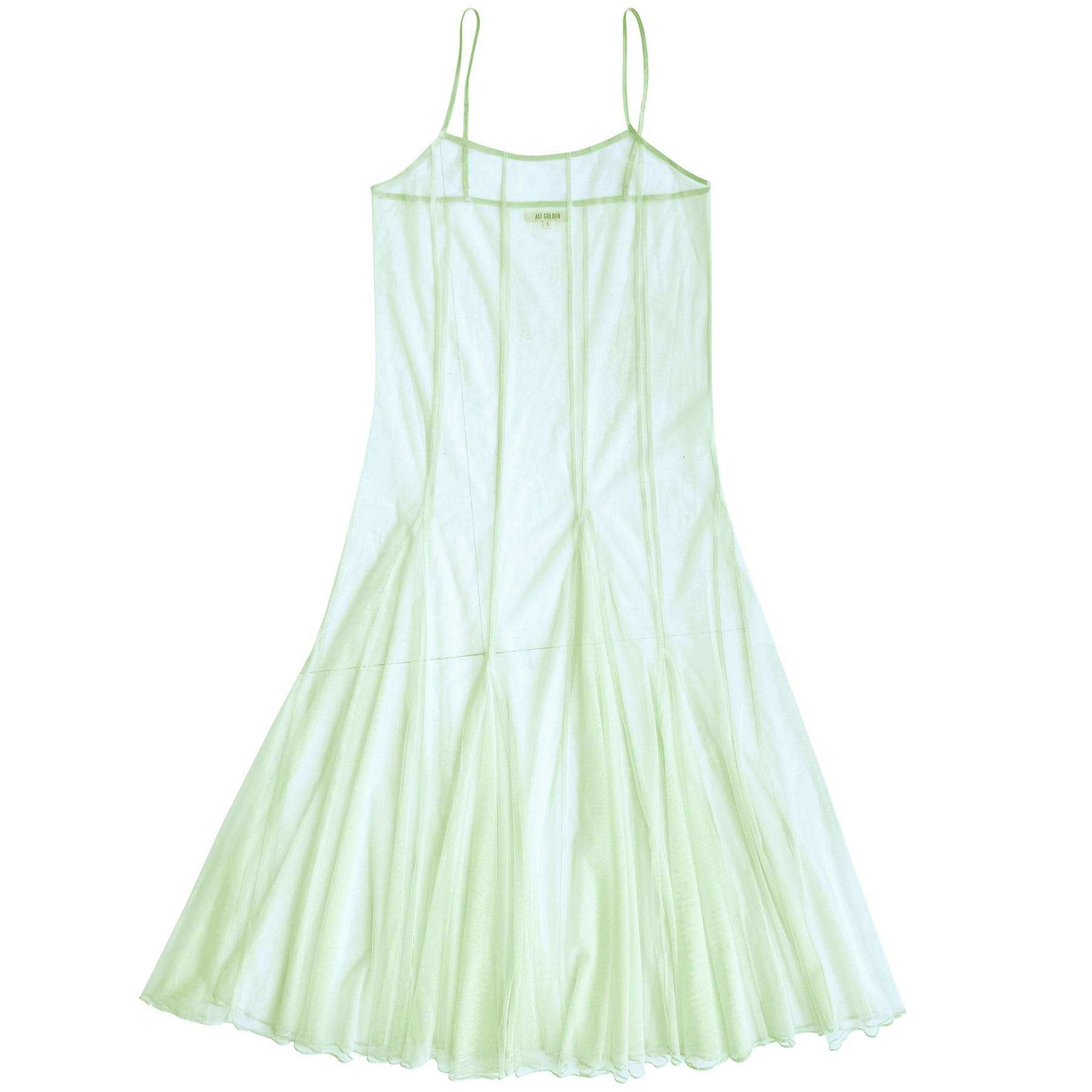 PANELED MESH DRESS - MINT