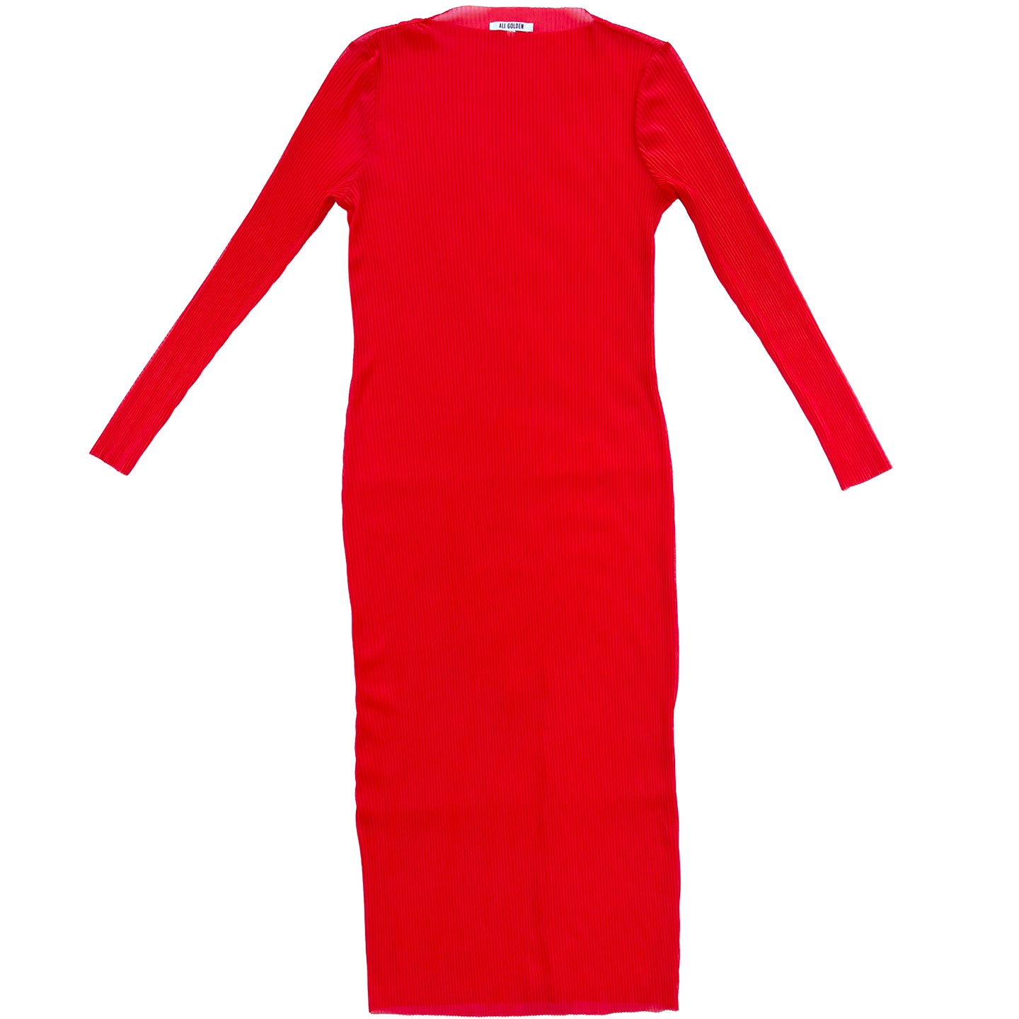 PLEATED MESH DRESS - POPPY PLEATED MESH DRESS - POPPY