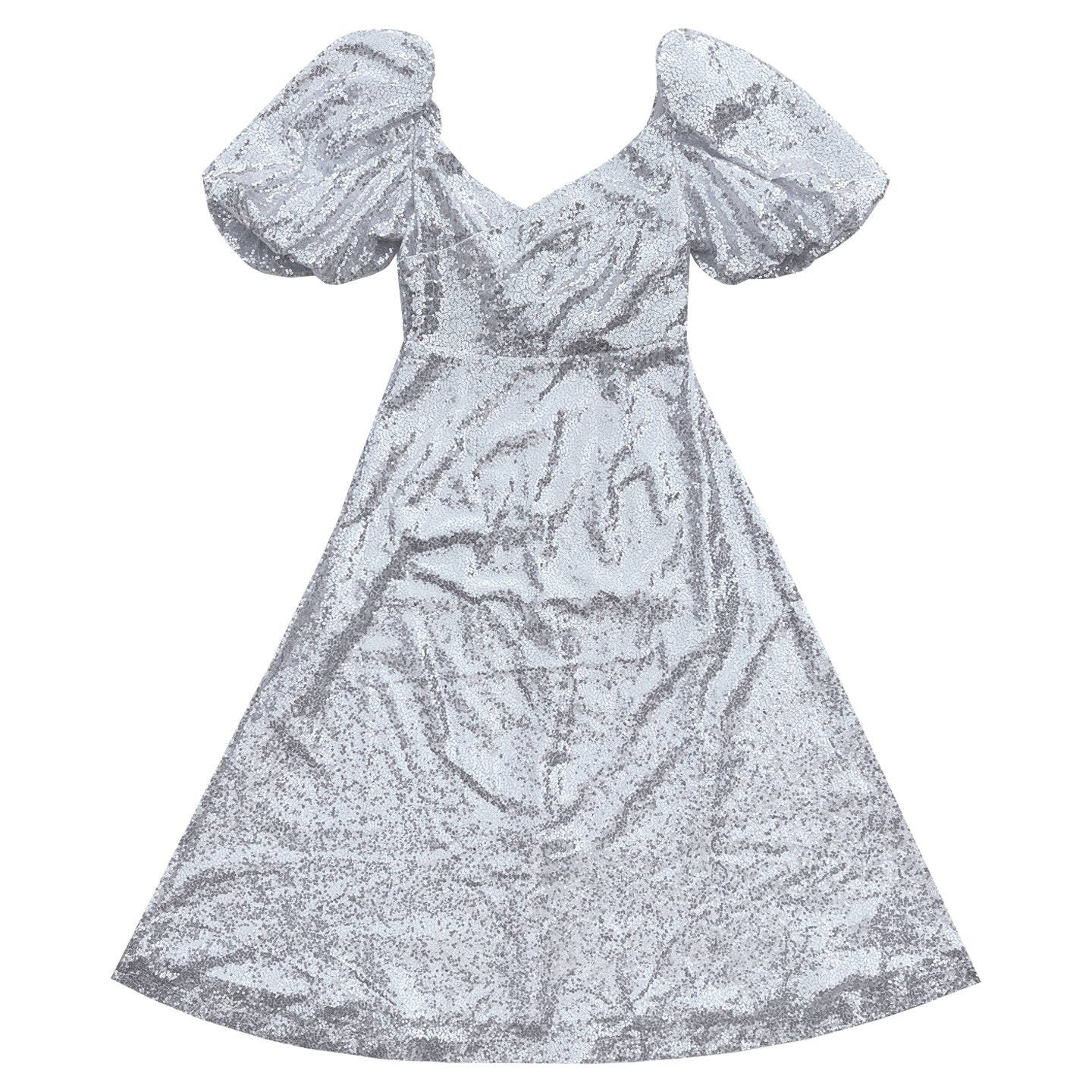 SAMPLE - CROSS FRONT DRESS - SILVER SEQUINS