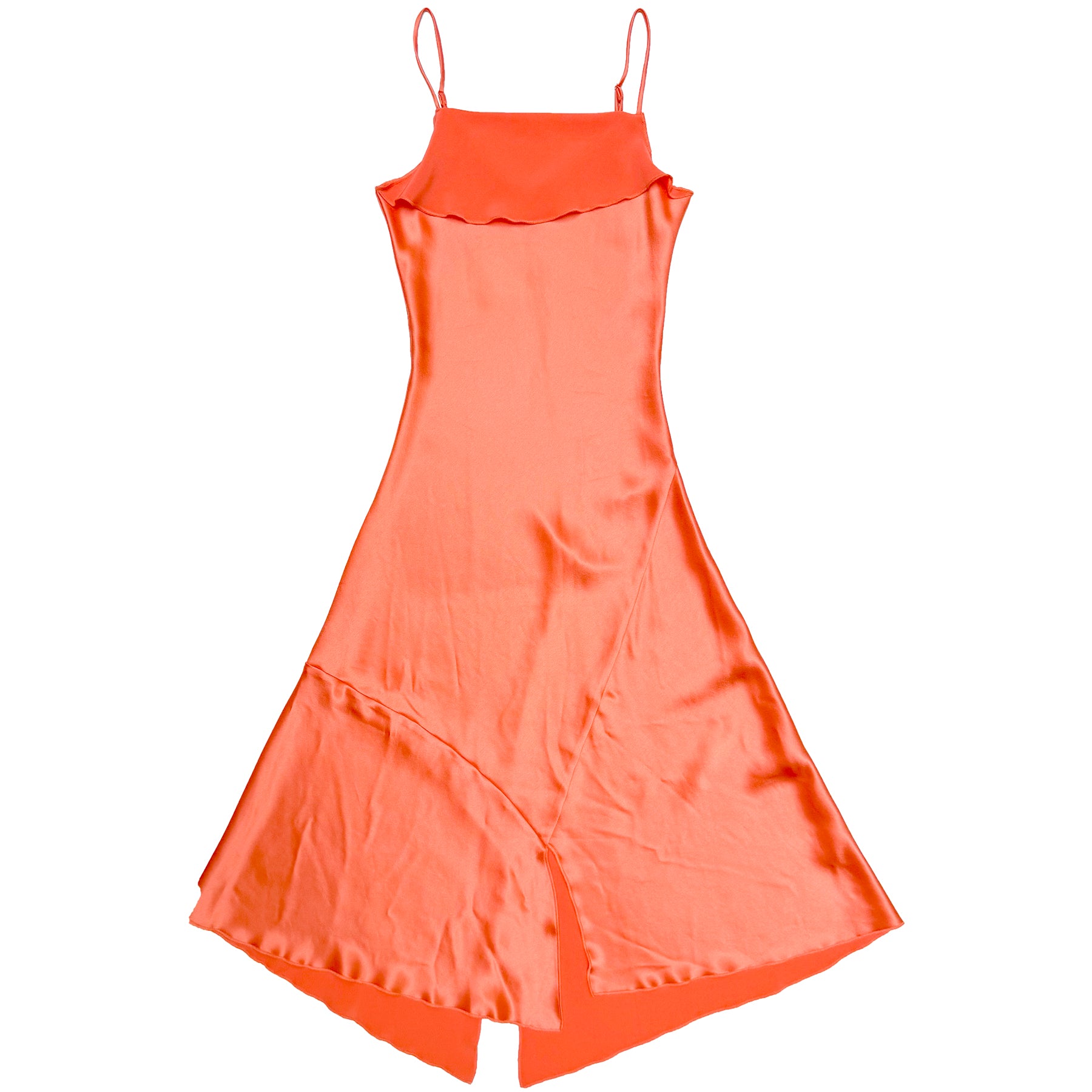 ASYMMETRICAL TANK DRESS - NEON ORANGE