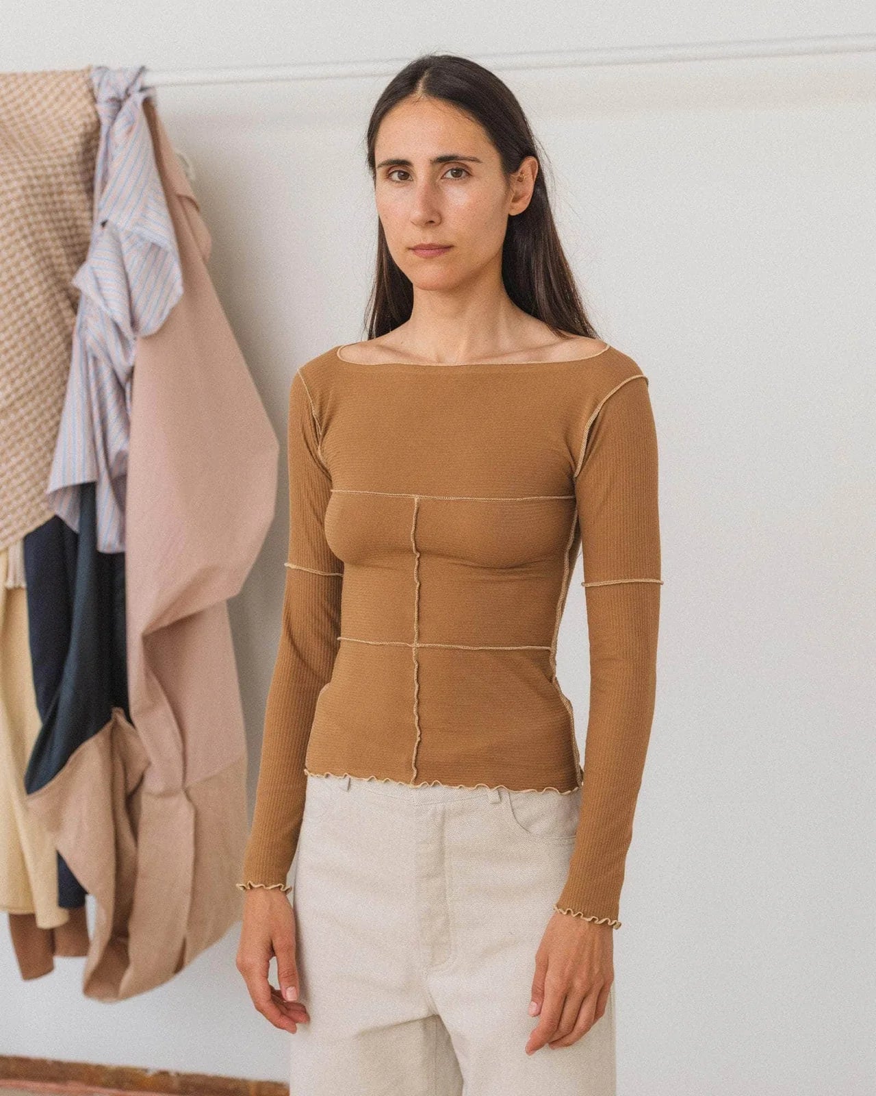 CINDER LONG SLEEVE TEE - ALAMILLO BROWN