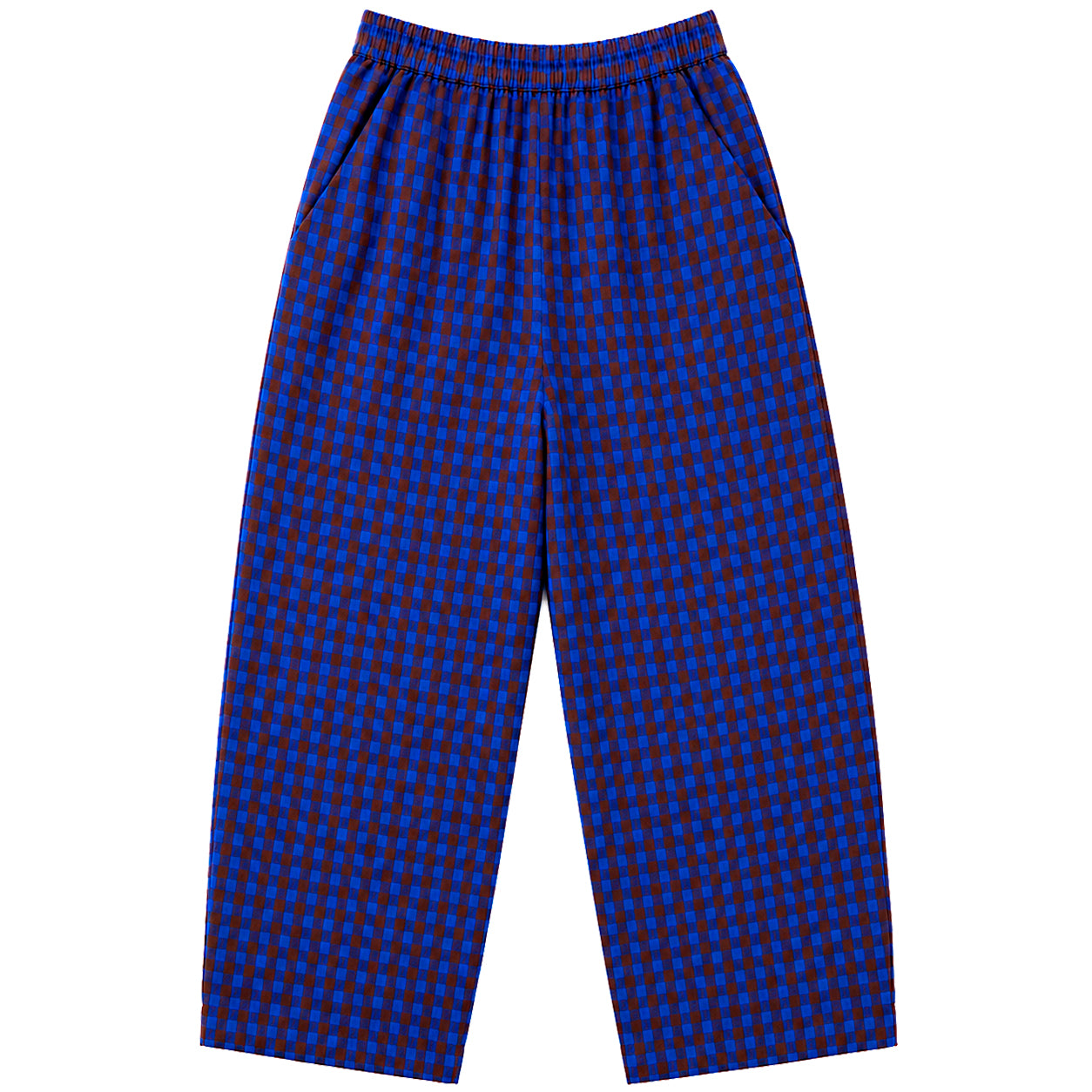 ELASTIC PANT - RUST/COBALT GINGHAM