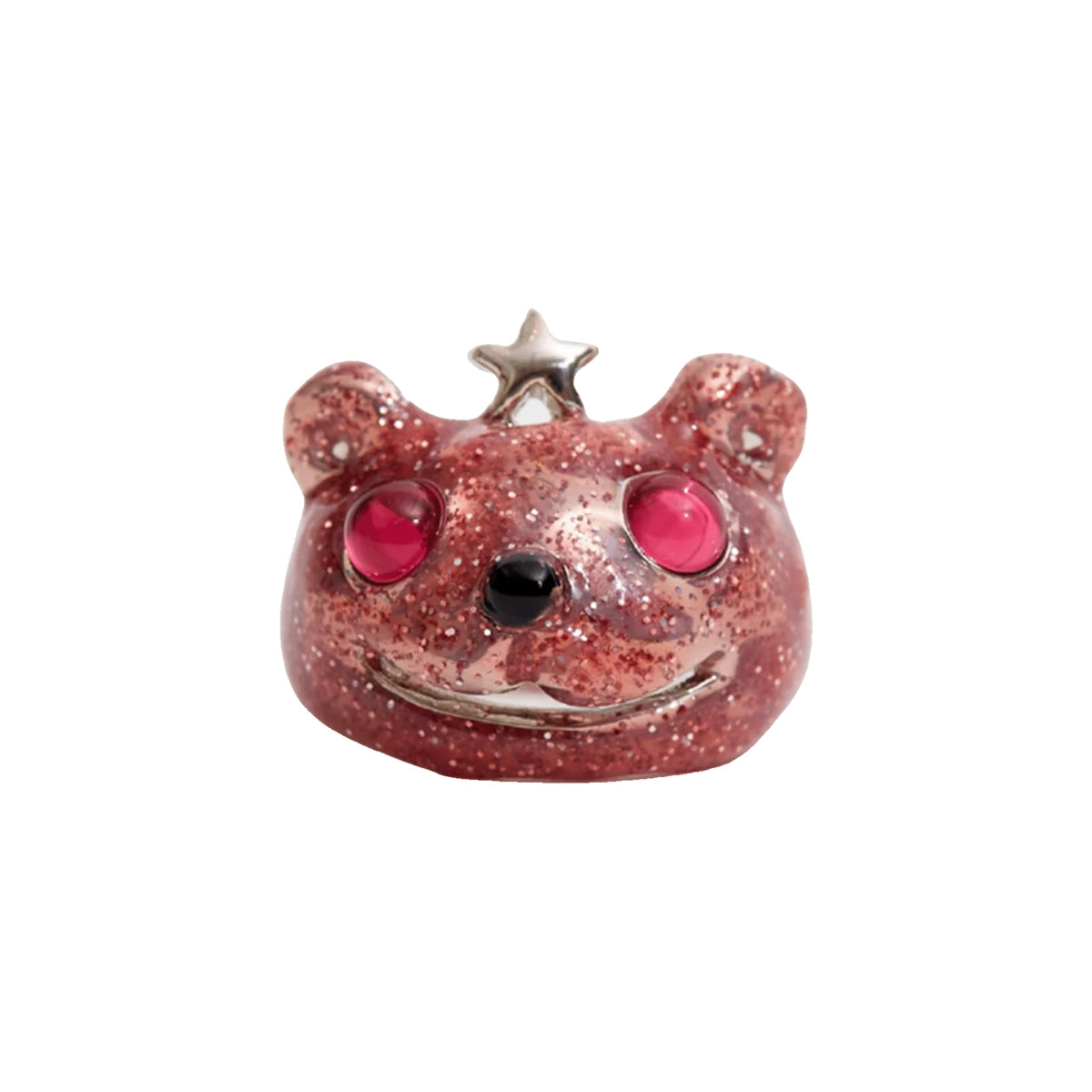 PRINCESS BEAR RING - ROSE GLITTER