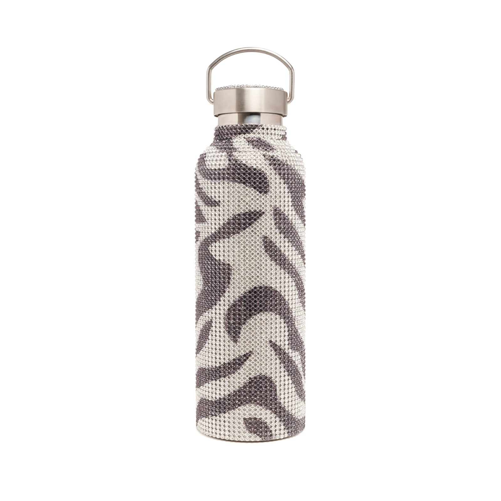 RHINESTONE WATER BOTTLE - ZEBRA