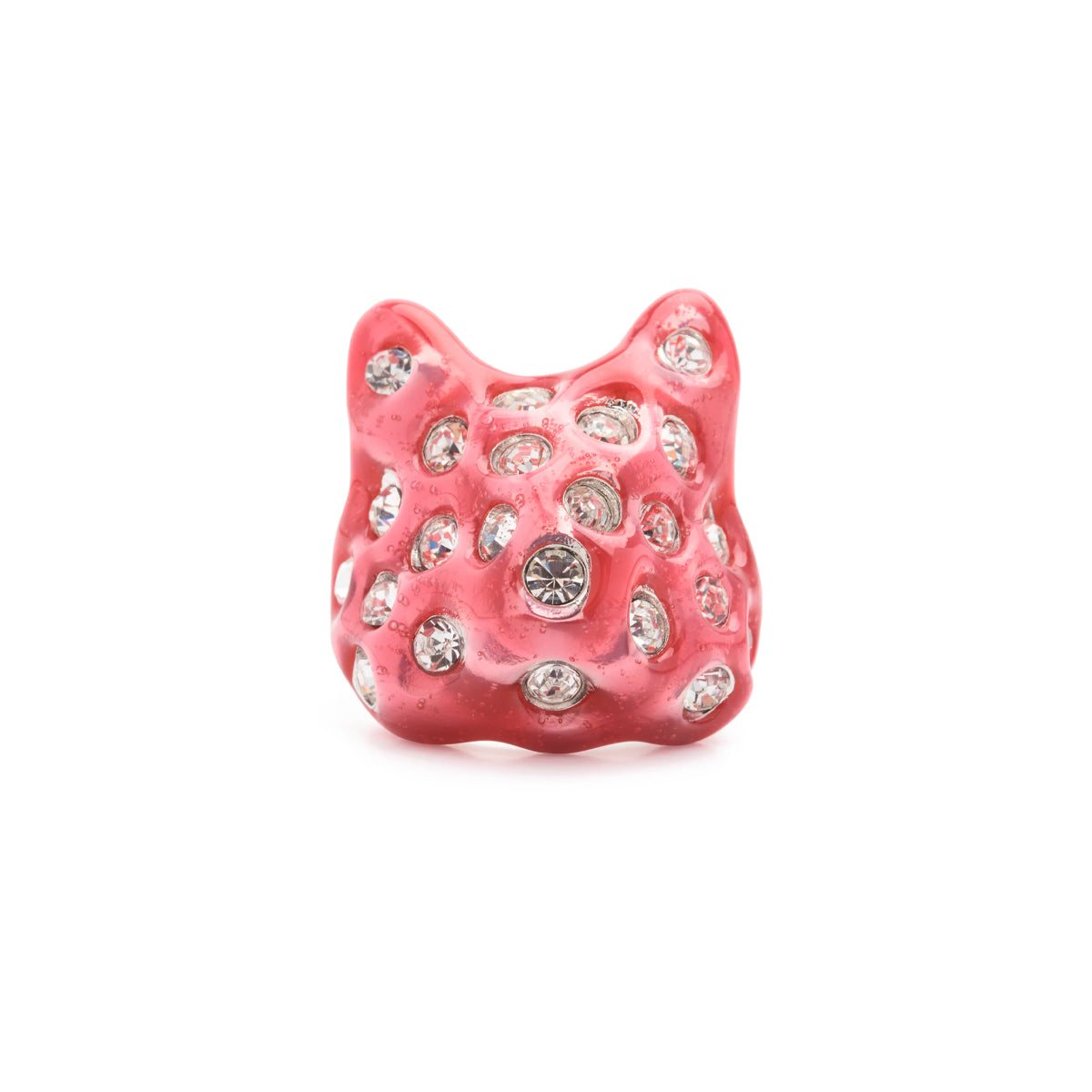 PUFFY BUNNY RING - HOT PINK