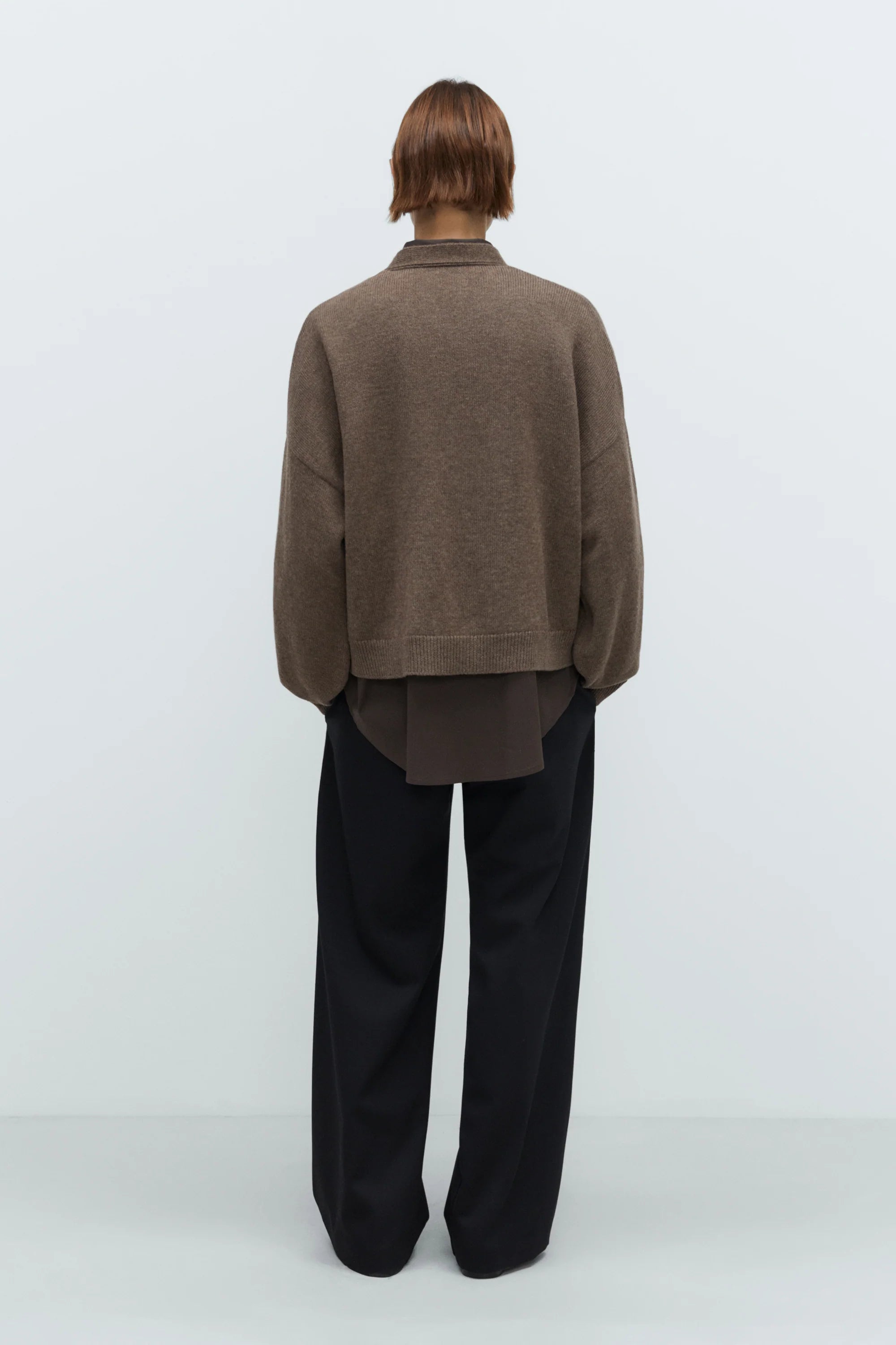 MERINO WOOL CARDIGAN - TAUPE