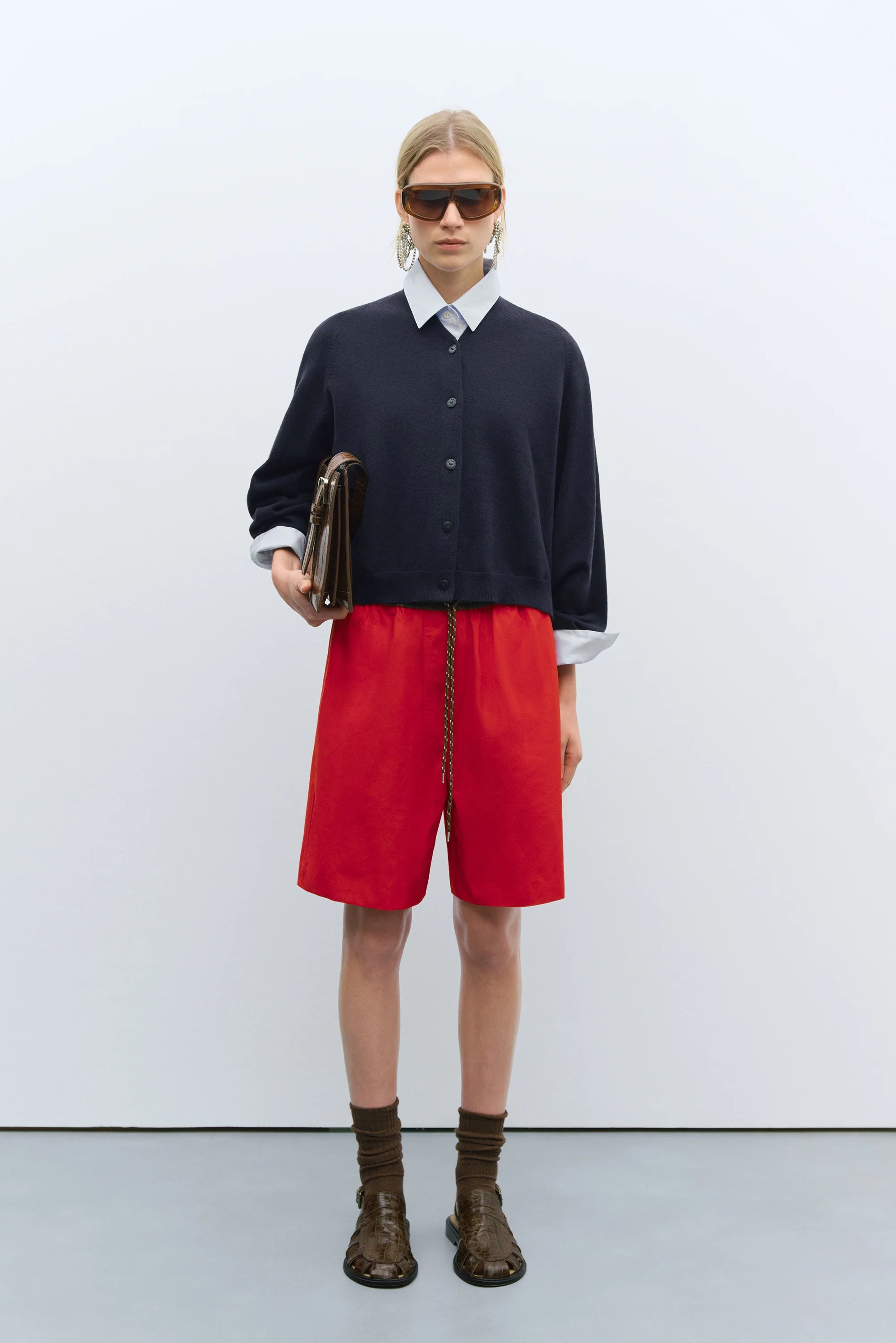 MERINO WOOL CARDIGAN - NAVY