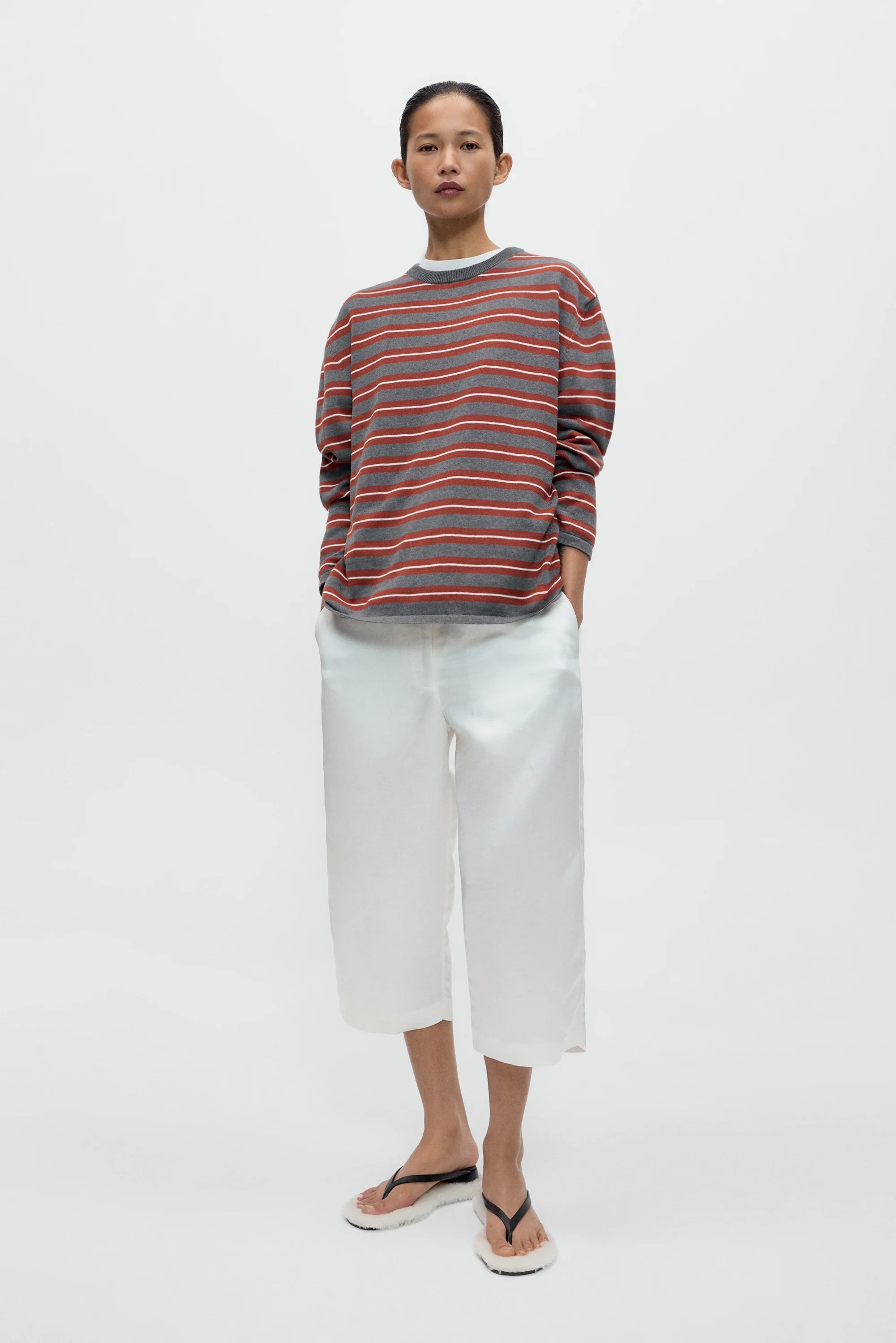 ORGANIC COTTON STRIPED LONG-SLEEVE TEE