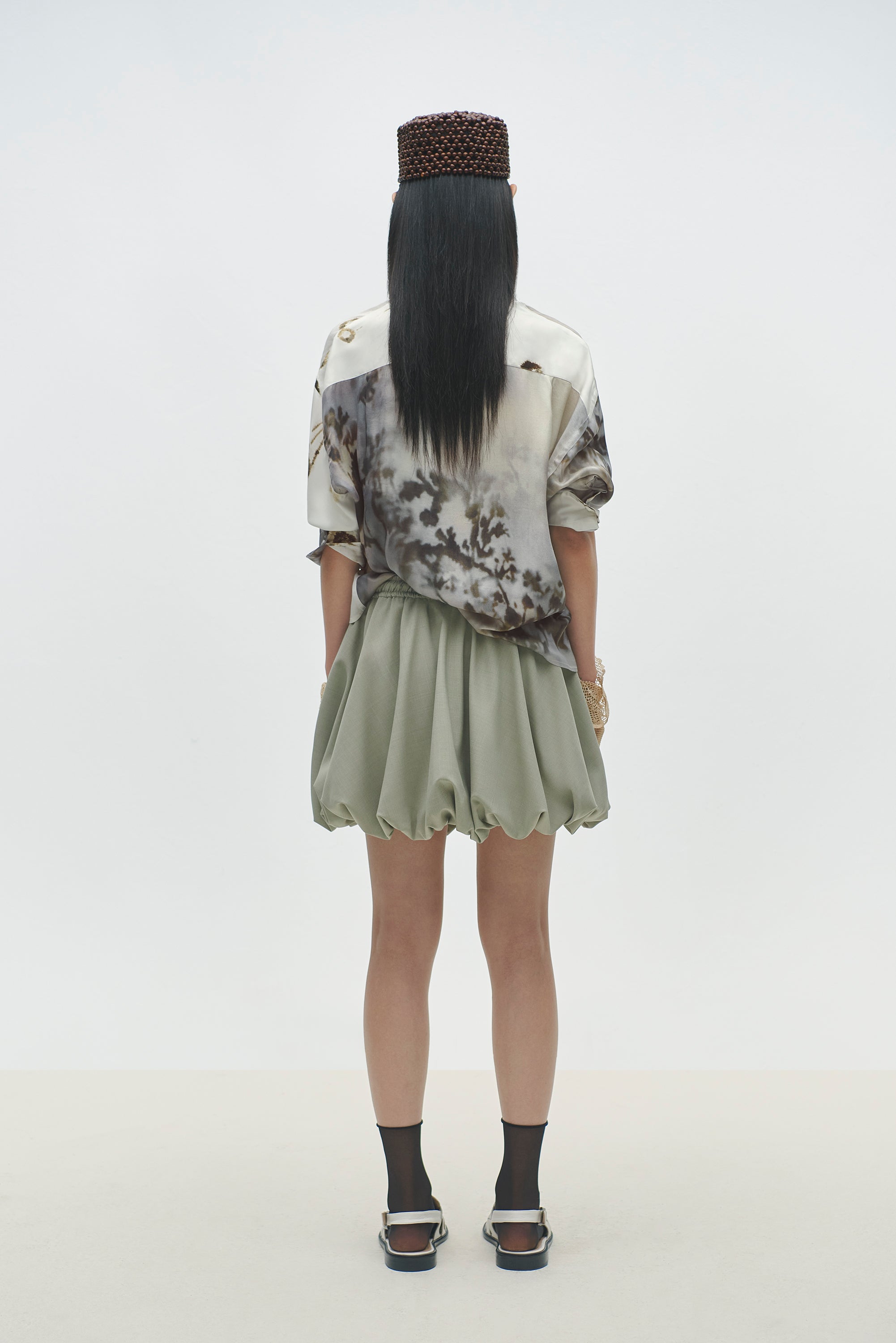 BALLOON MINI SKIRT - SALVIA